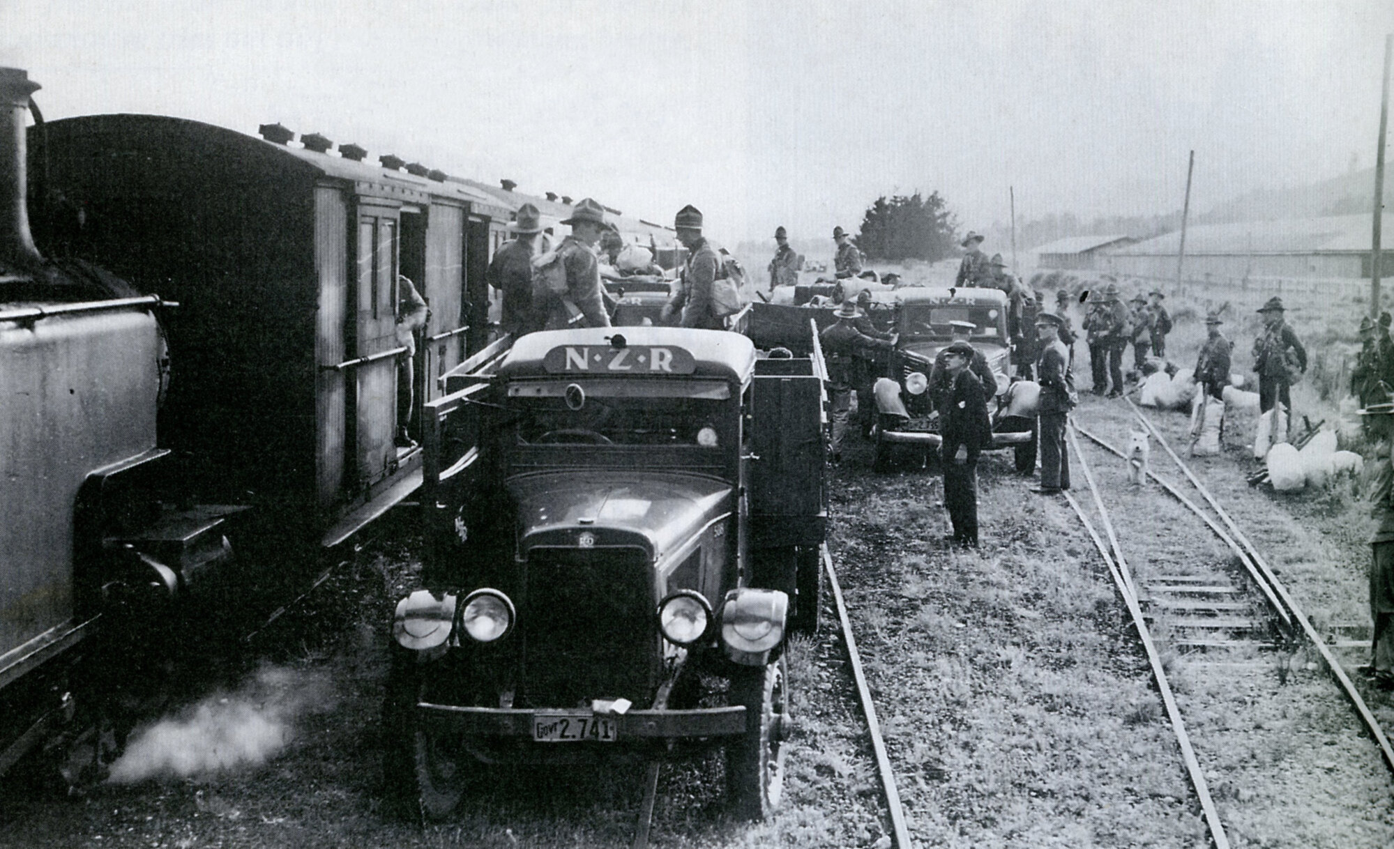 Trentham Camp; Troop's Waiting to Board Train; World War II