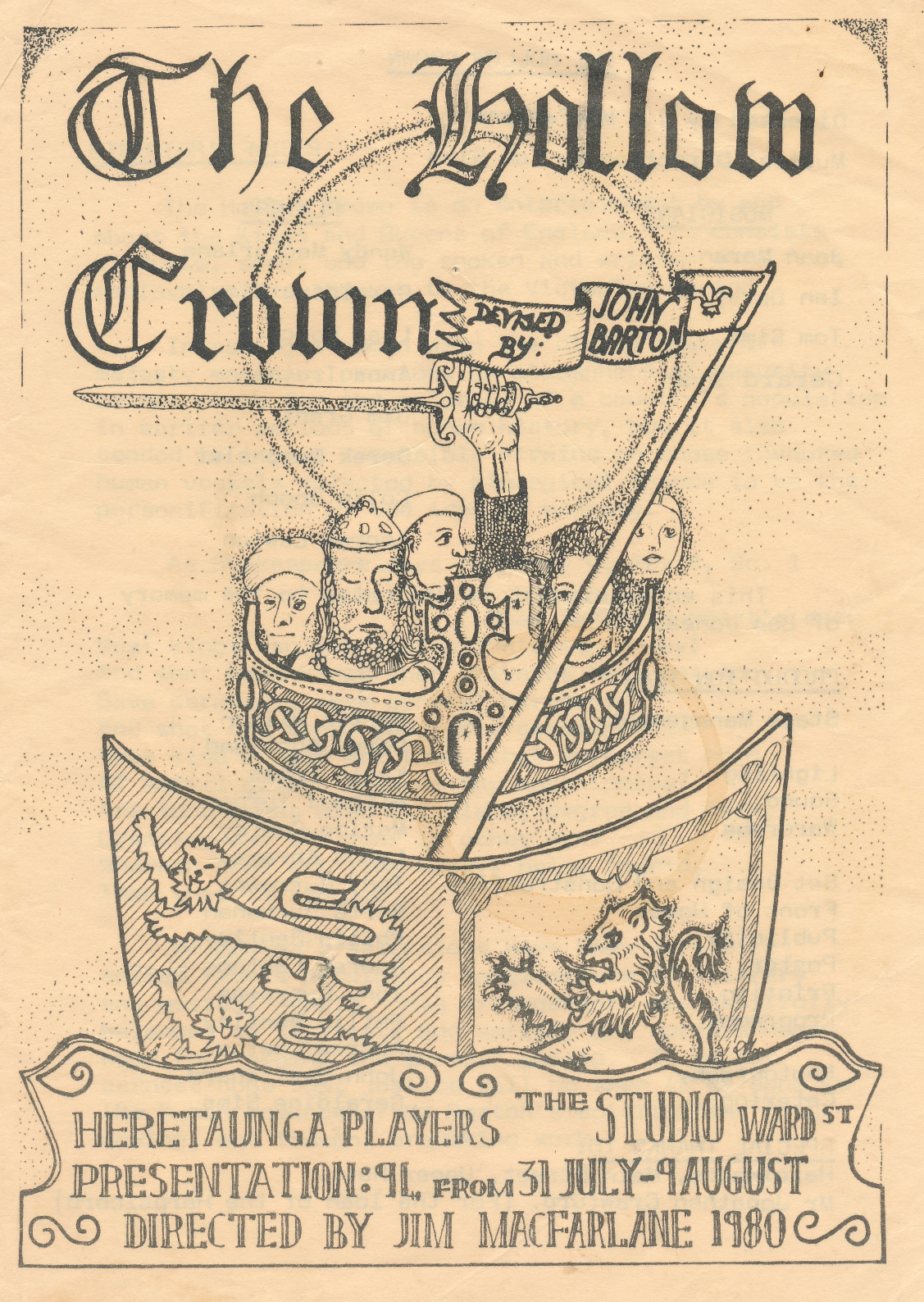 Heretaunga Players; The Hollow Crown; Programme