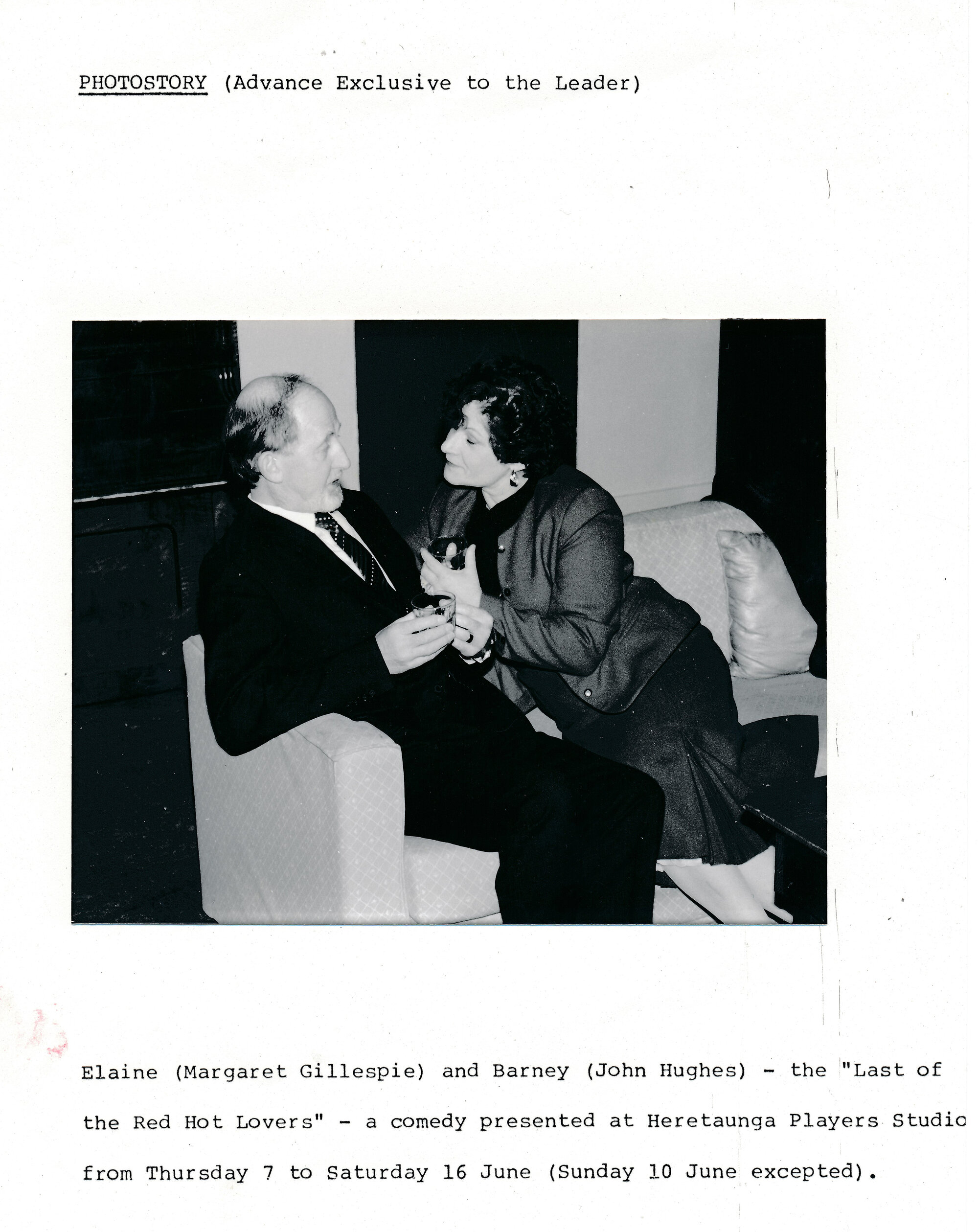 Heretaunga Players; Last of the Red Hot Lovers; press release