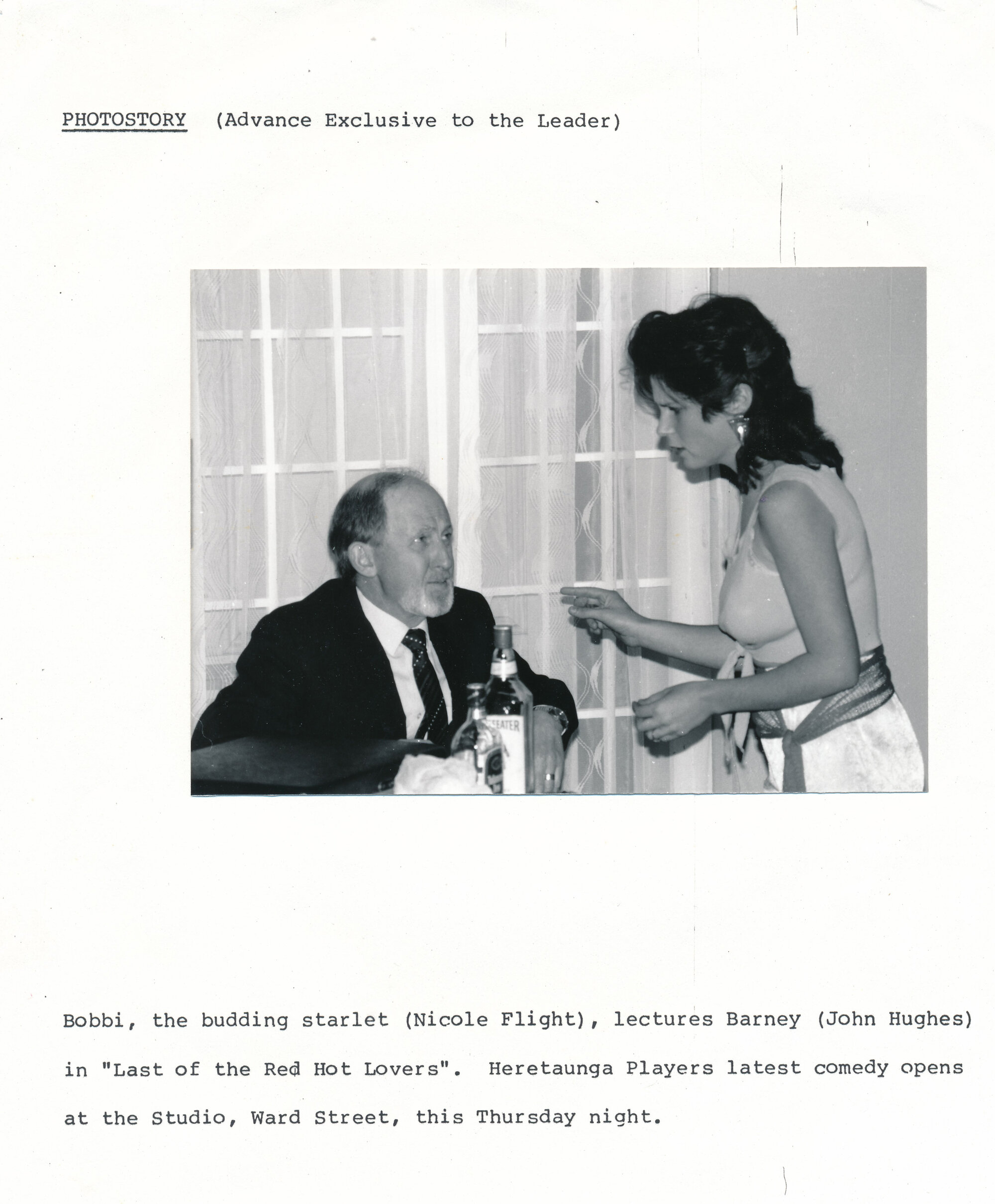 Heretaunga Players; Last of the Red Hot Lovers; Press Release