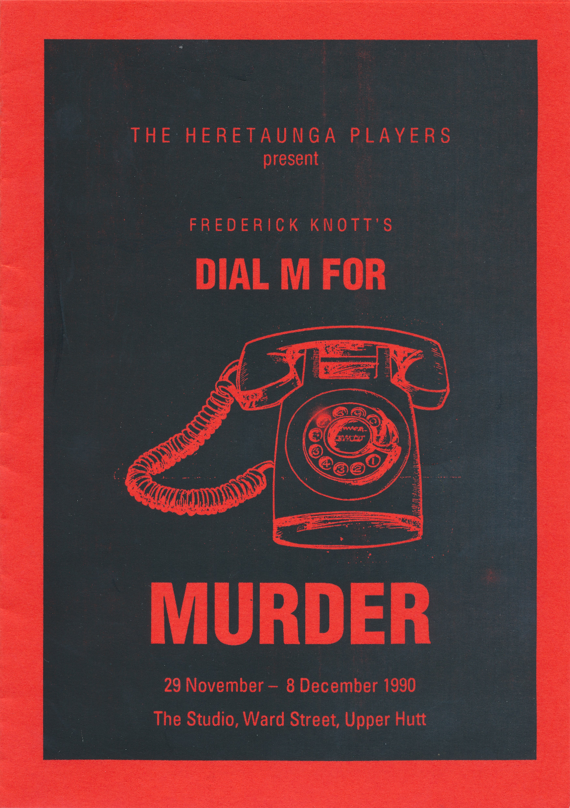 Heretaunga Players; Dial M for Murder; Programme; 1990