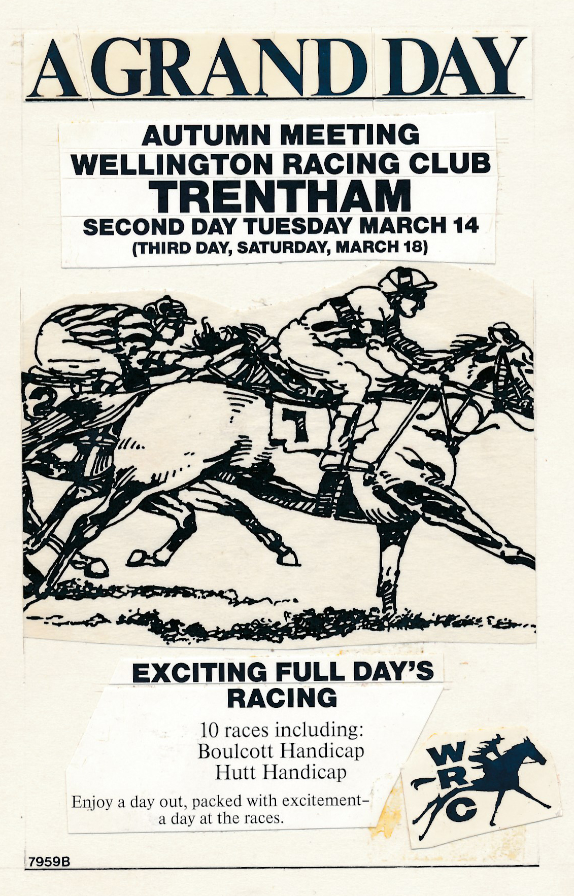 Wellington Racing Club; Advertising Mock Up; Autumn Meeting