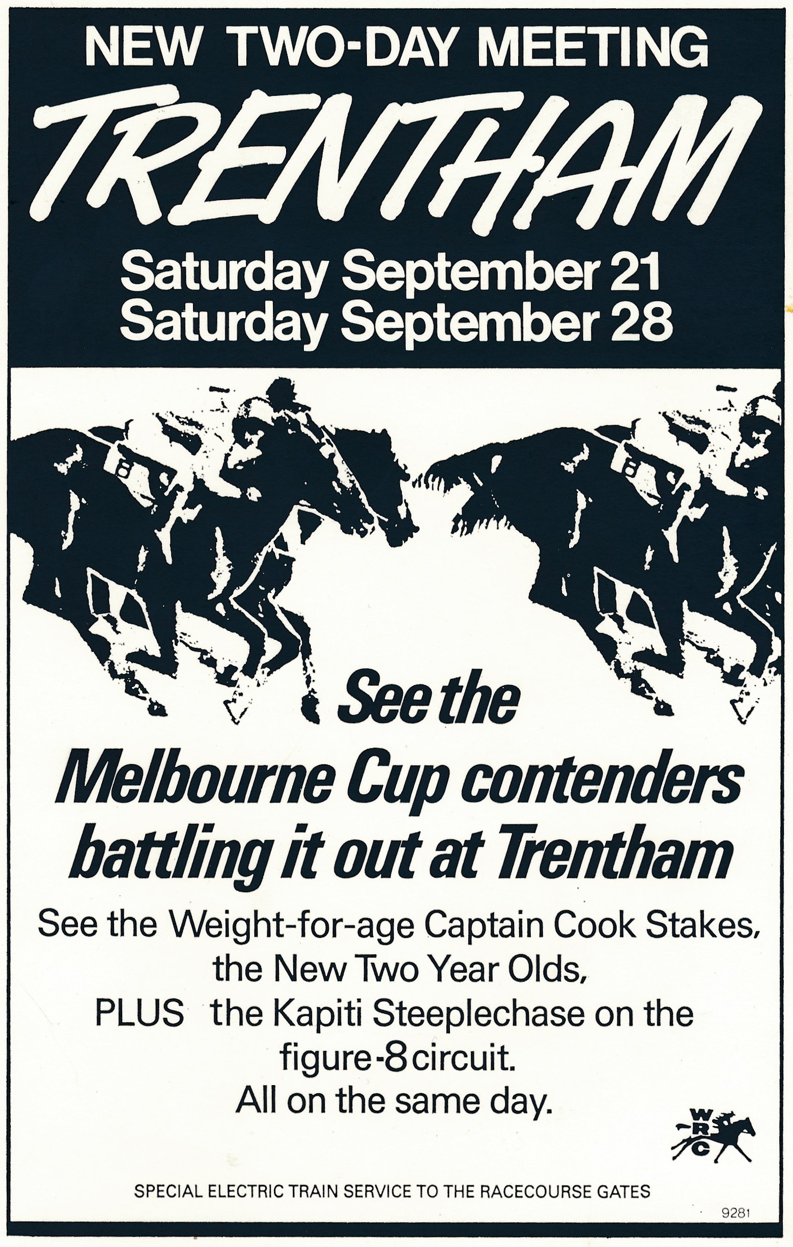 Wellington Racing Club; Advertising Mock up and proofs for two day meeting
