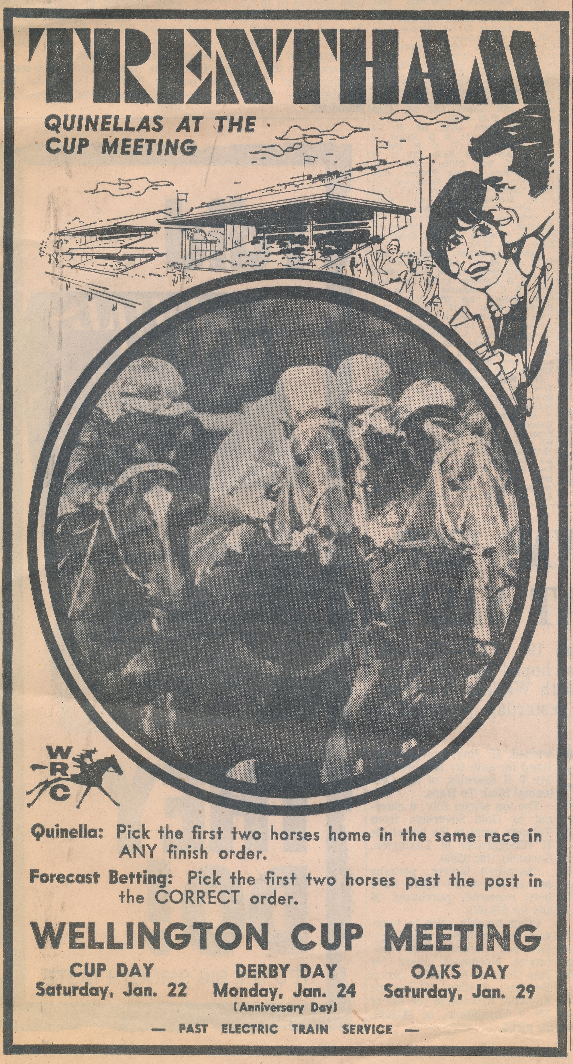 Wellington Racing Club; Newspaper Advertisement 