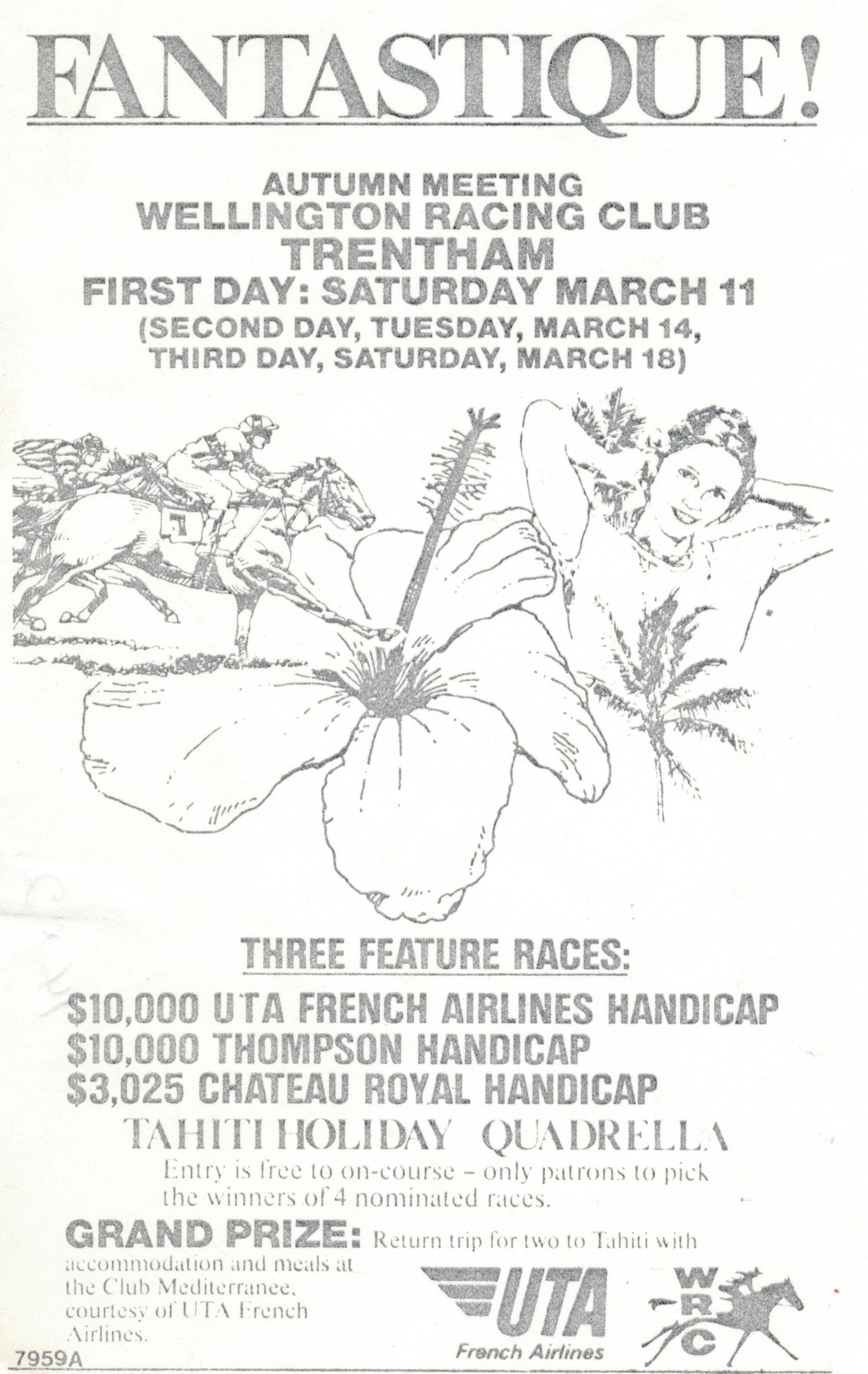 Wellington Racing Club; Advertising Proof, Fantastique!