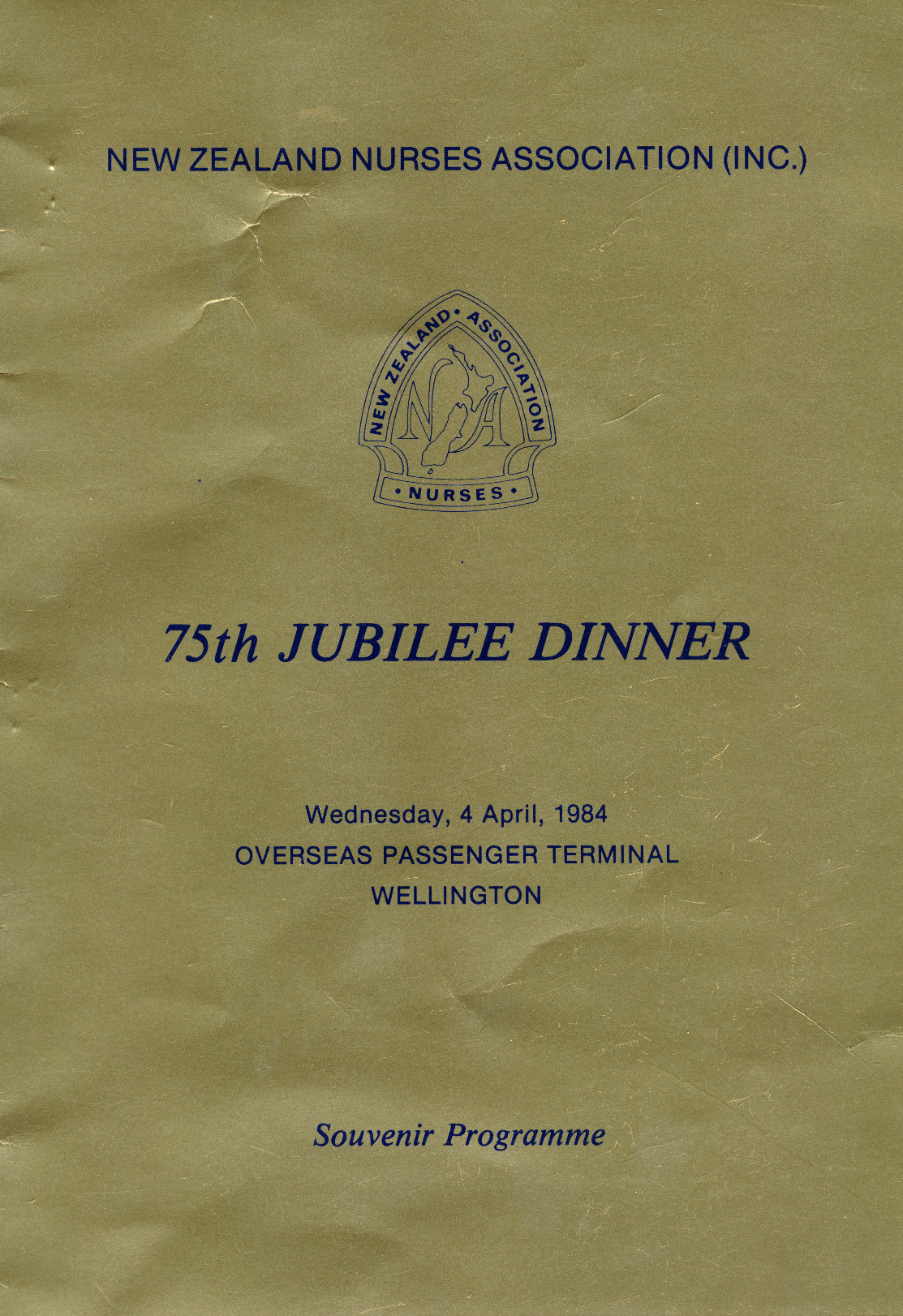 New Zealand Nurses Association 75th Jubilee Dinner, Souvenir Programme