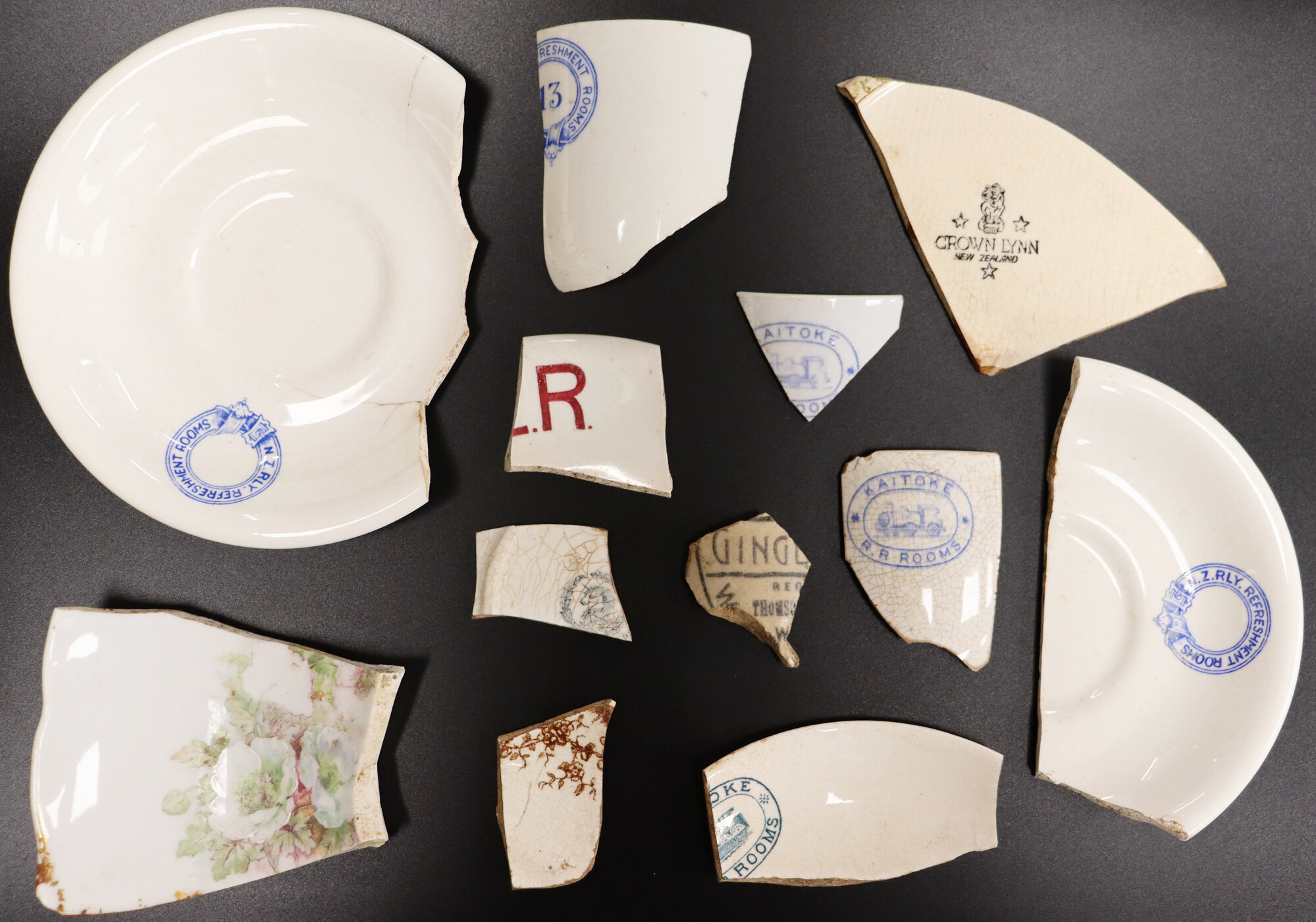 Kaitoke Railway Station; Various Ceramic Fragments; ca. 1900s-1950s