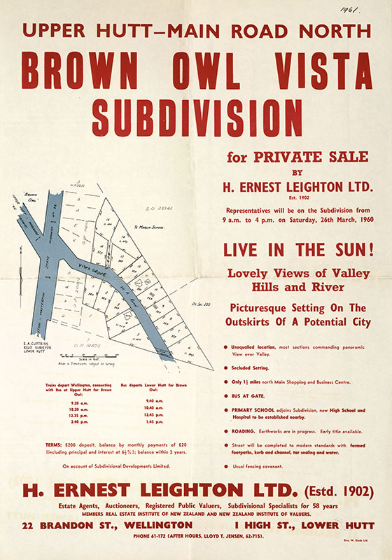 Housing development plan, 1960; Brown Owl; Vista Grove subdivision poster, 1960. [P6-32-2091]