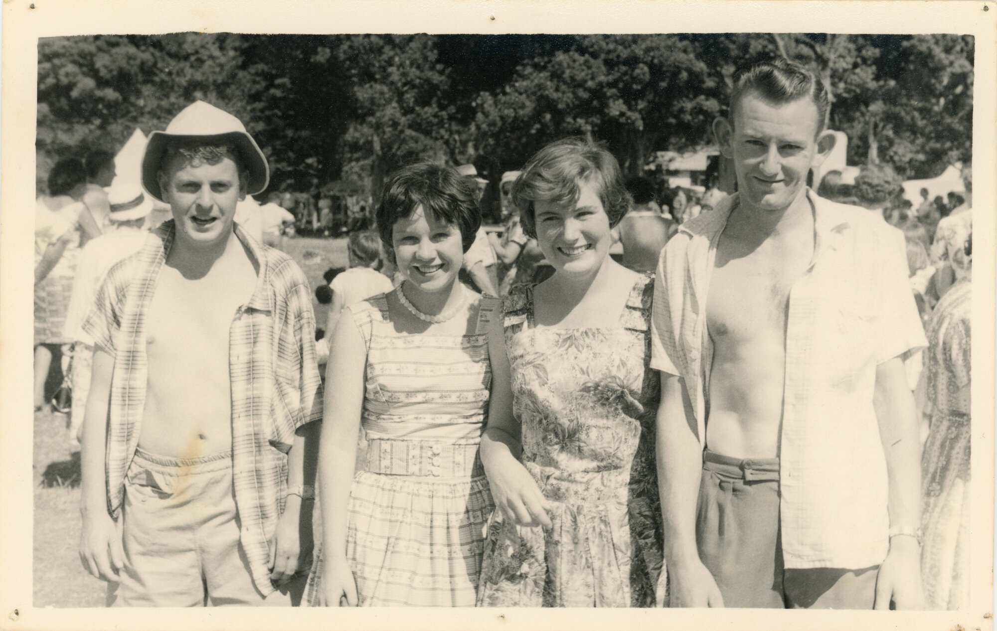 Patricia Mears and Friends at A&amp;P Show; ca. 1960