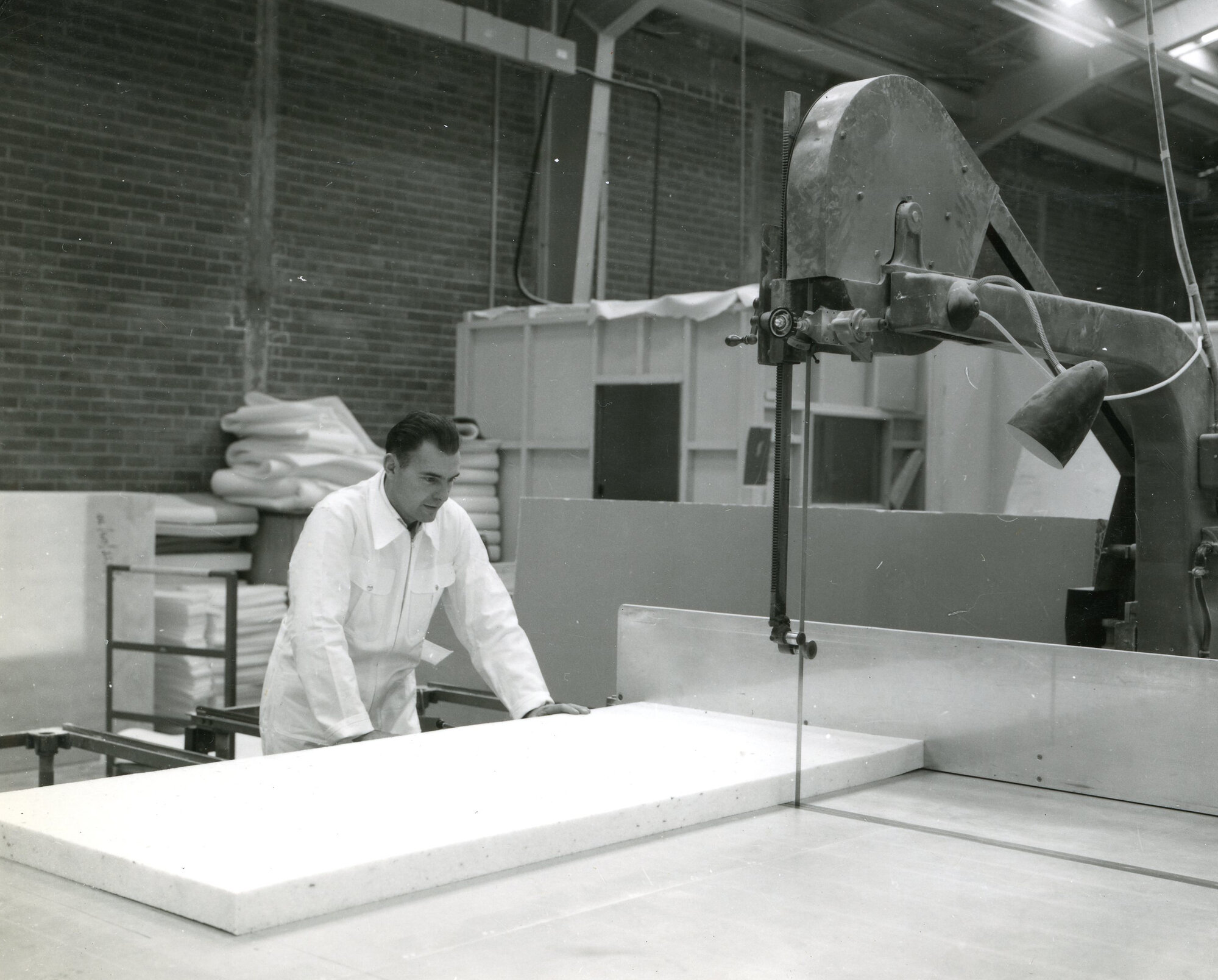 Felt and Textiles Factory; Cutting Foam; ca. 1960s