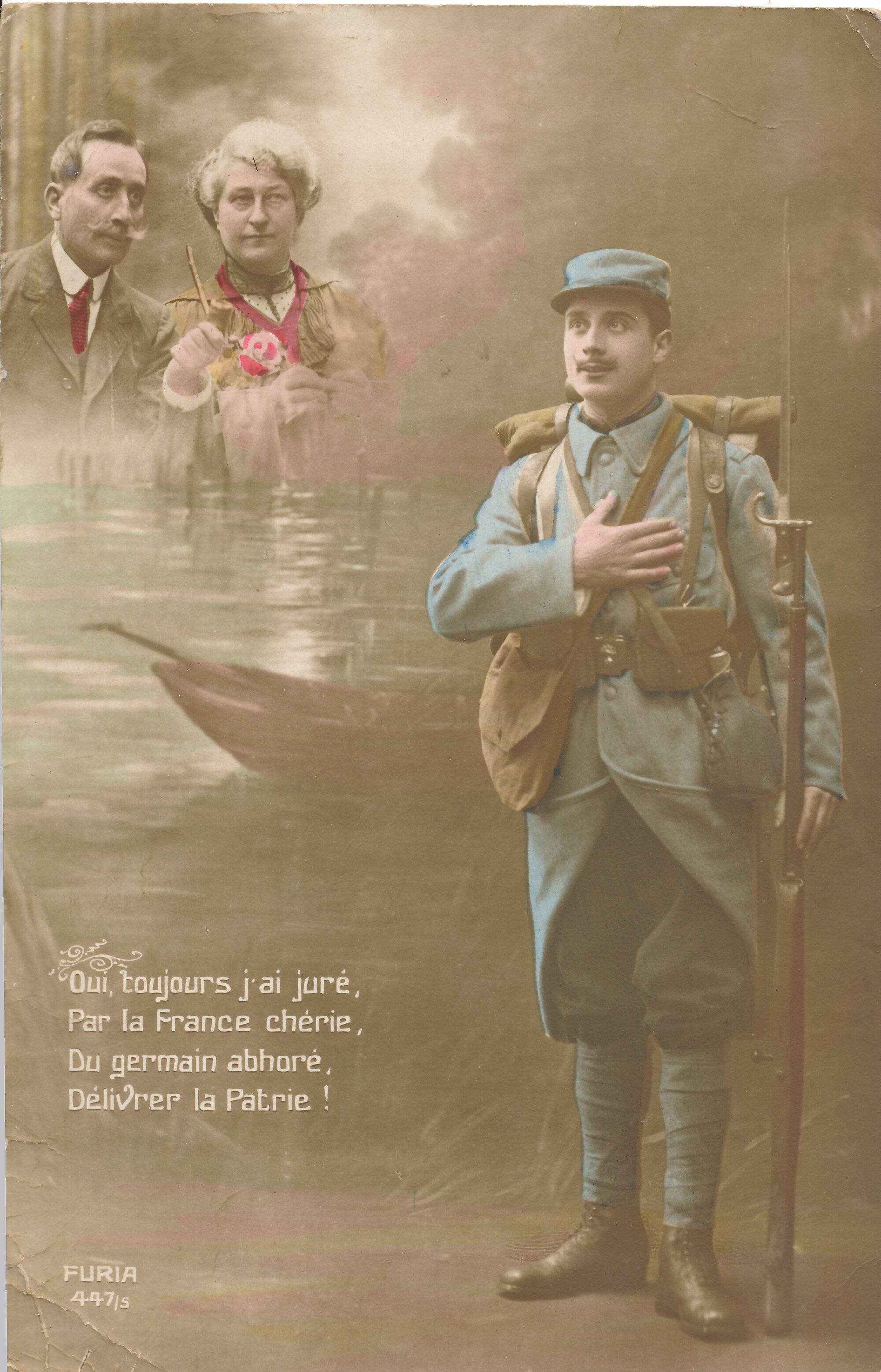 Weddell WW1 Postcard 3; French soldier's oath.