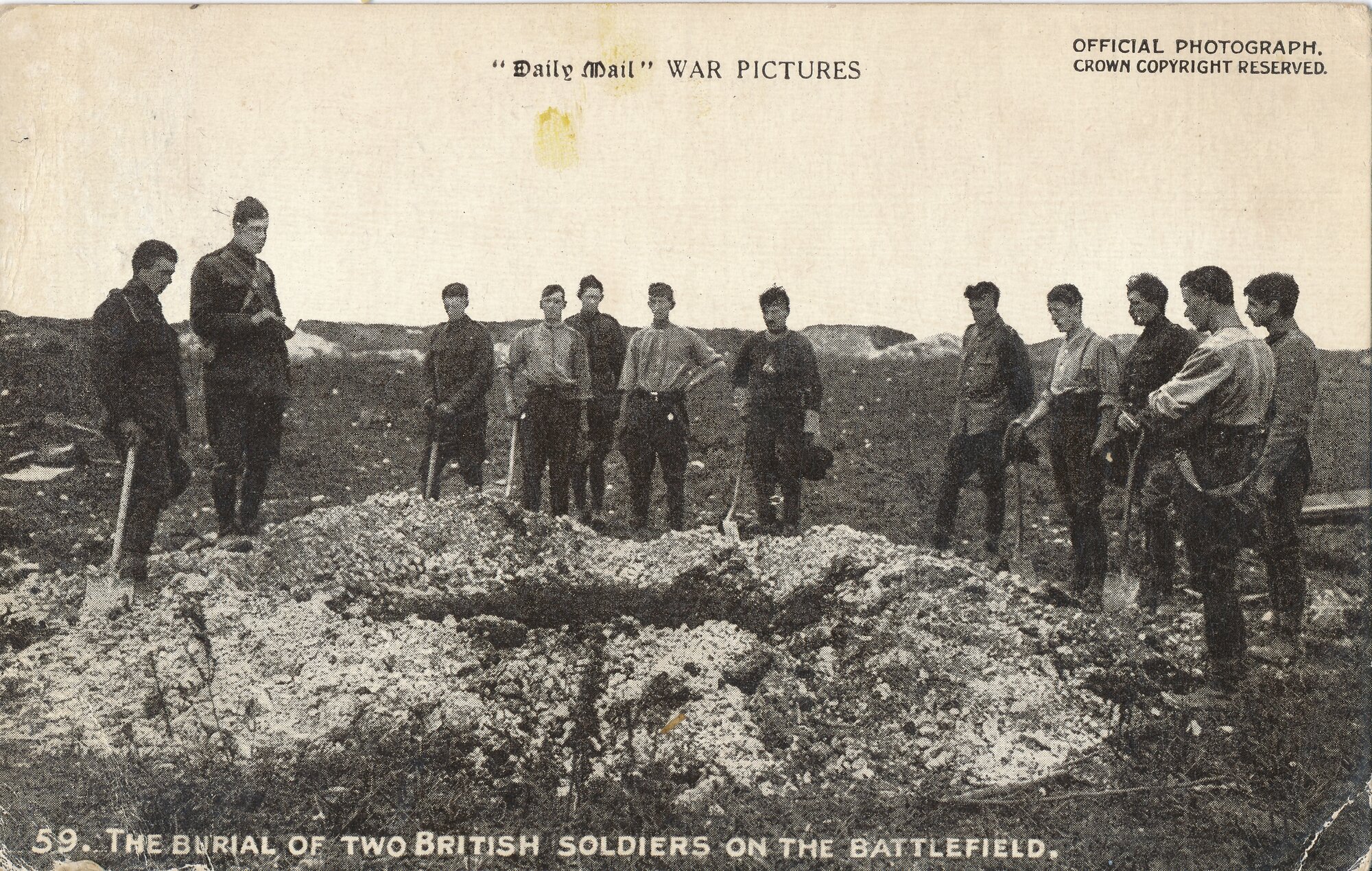 Weddell WW1 Postcard # 5 - Battlefield burial.