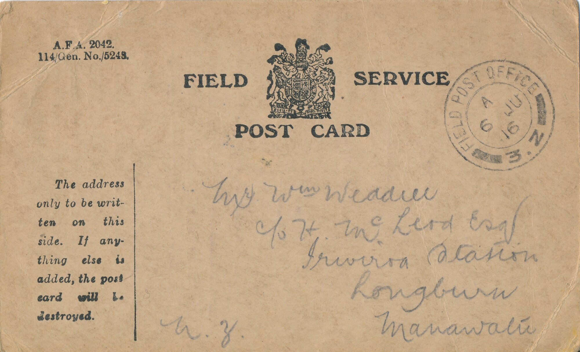 Weddell WW1 Postcard 13