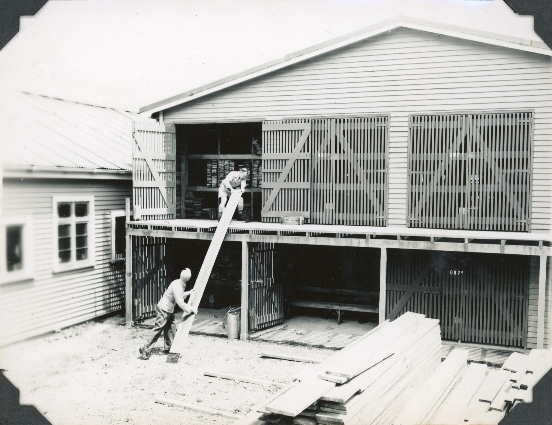 Trentham Military Camp; Sergeant Major [Monroe?] and Sergeant McLauchlan; ca. 1947-1955