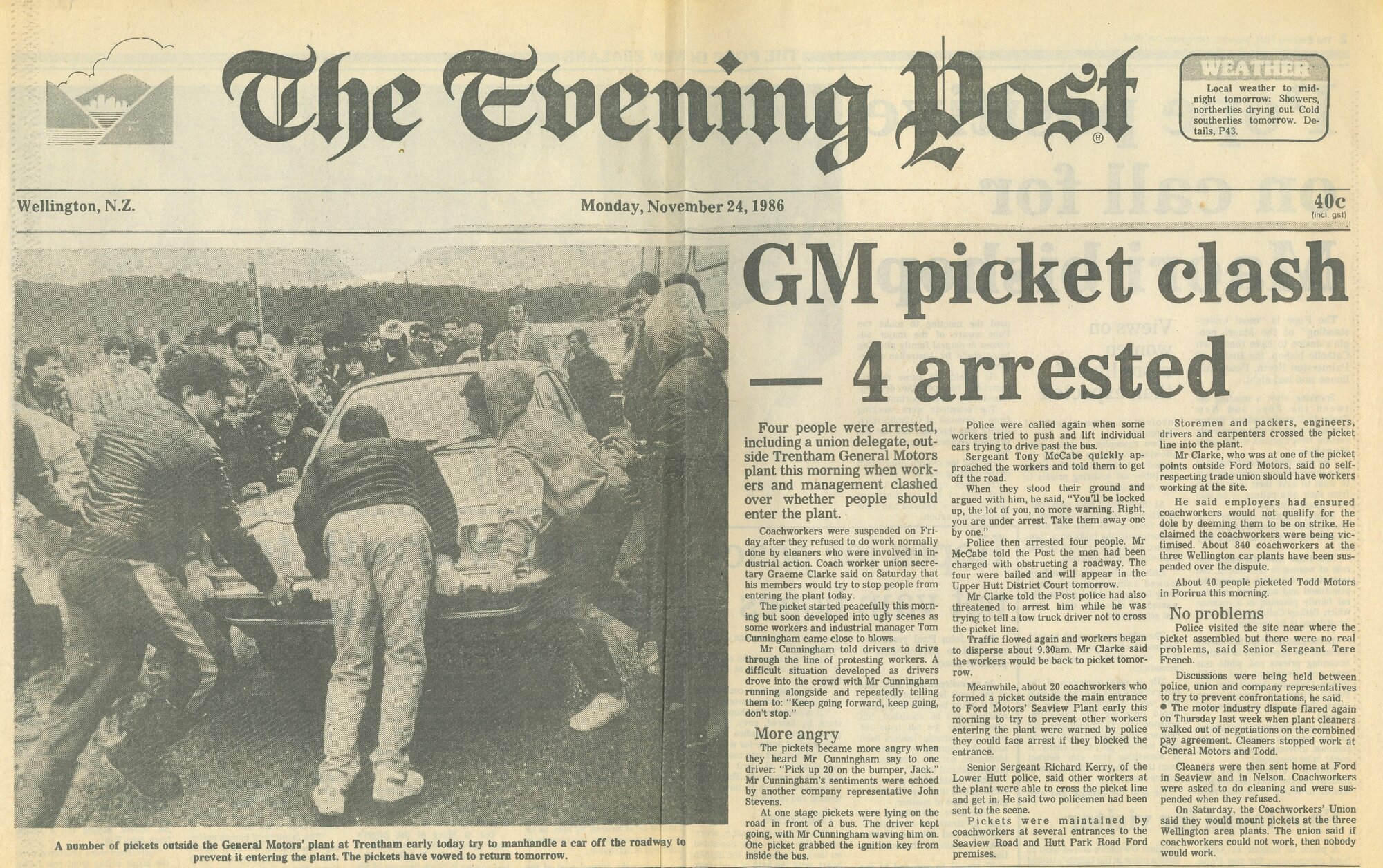 General Motors; Strike Article Evening Post; 1986