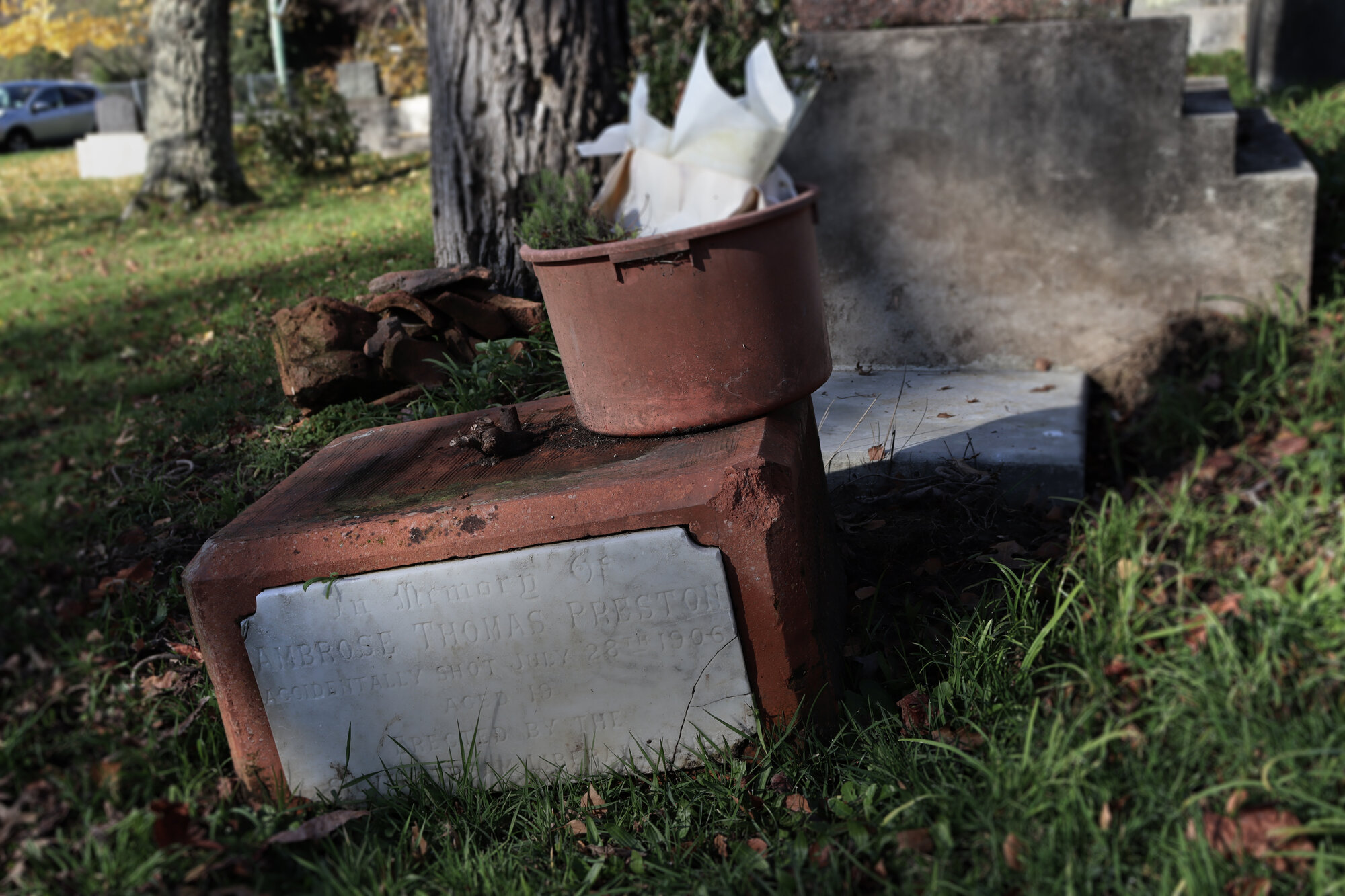 Grave of Ambrose Thomas Preston; St John's Anglican Church; Trentham
