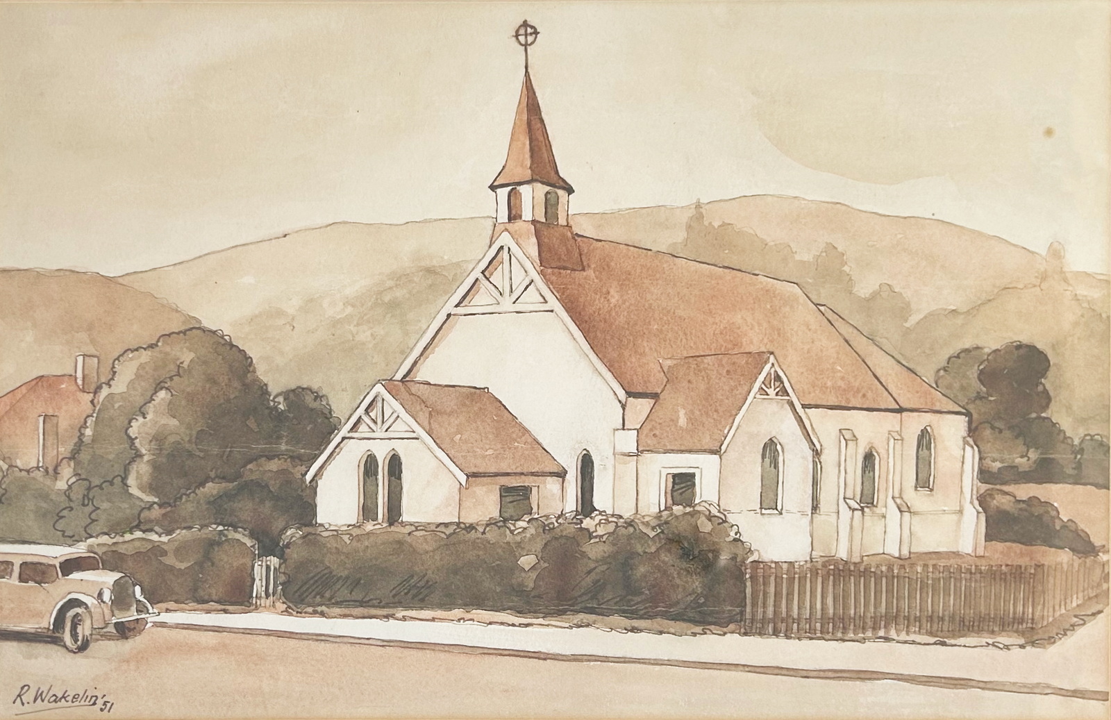 Painting of Church; Roland Wakelin; 1951
