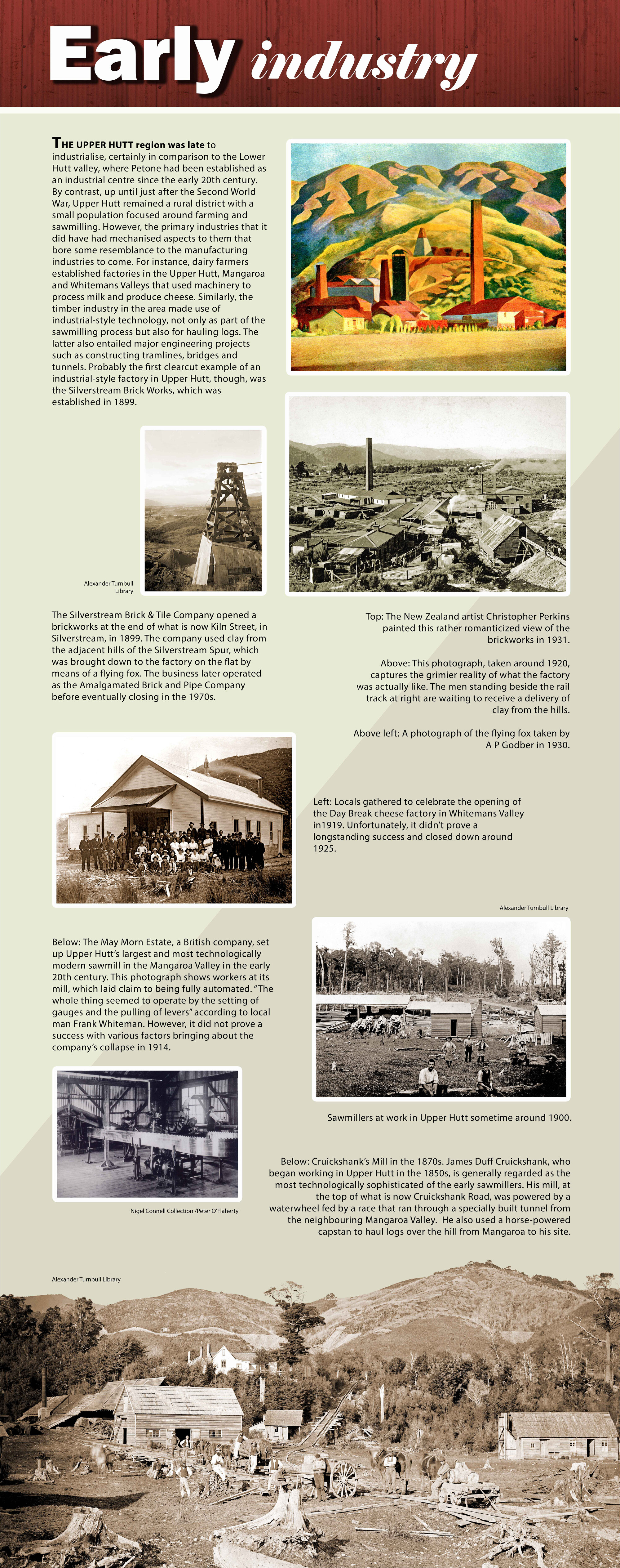 Upper Hutt: City of Industry Exhibition; Early Industry Panel; 2024