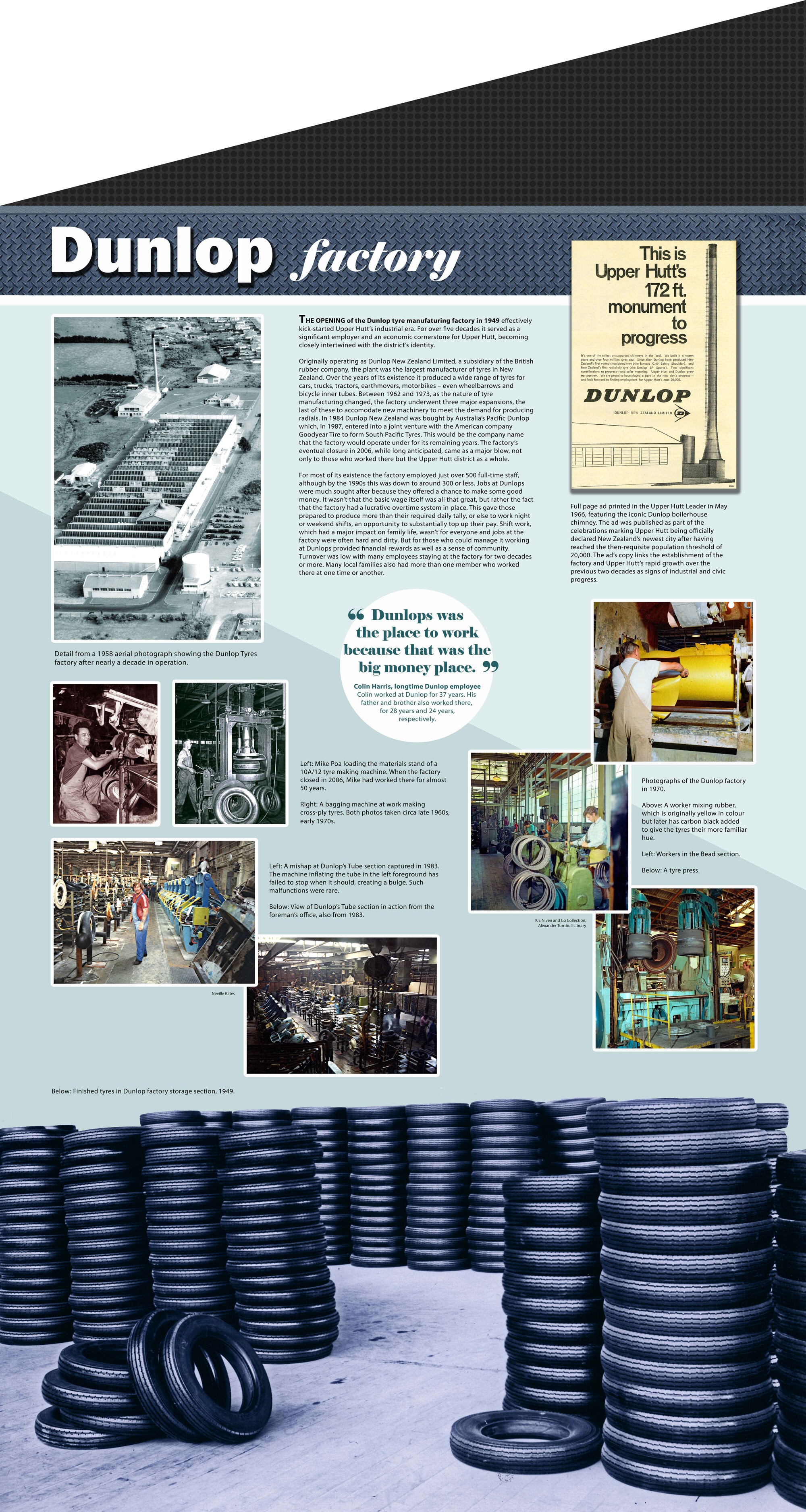 Upper Hutt: City of Industry Exhibition; Dunlop Panel; 2024