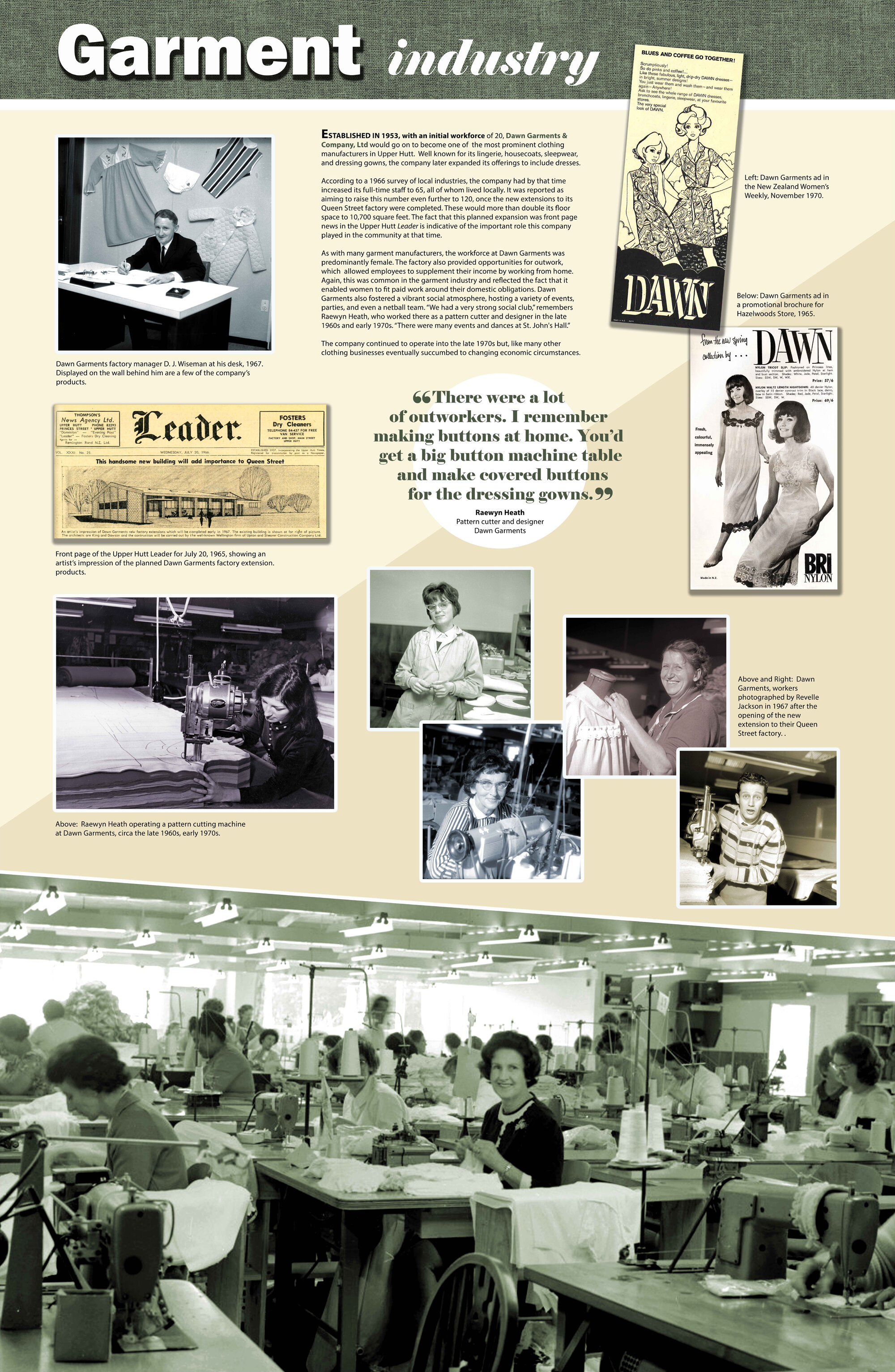 Upper Hutt: City of Industry Exhibition; Garment Industry Panel 1; 2024 