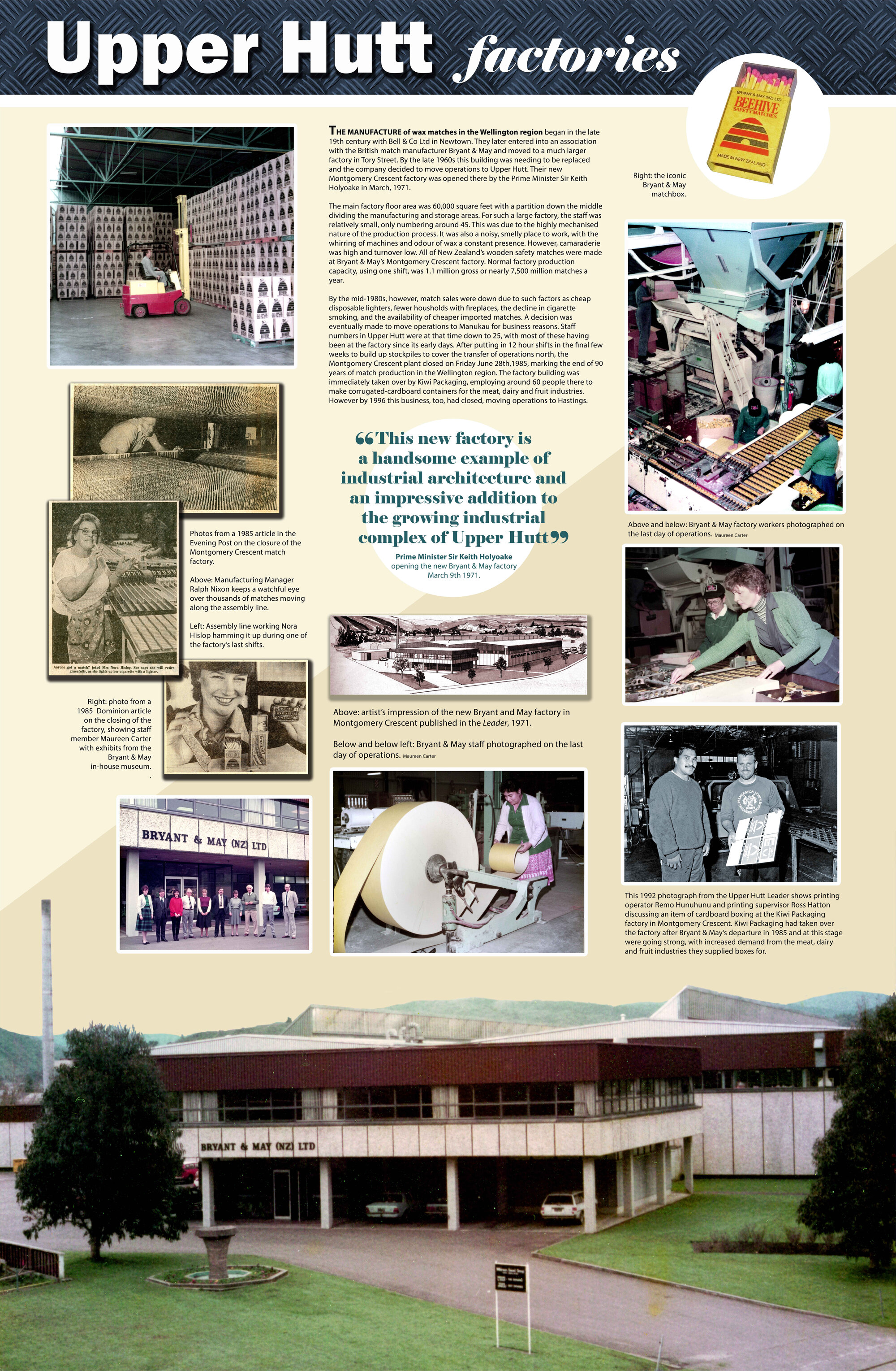 Upper Hutt: City of Industry Exhibition; Upper Hutt Factories Panel 1; 2024