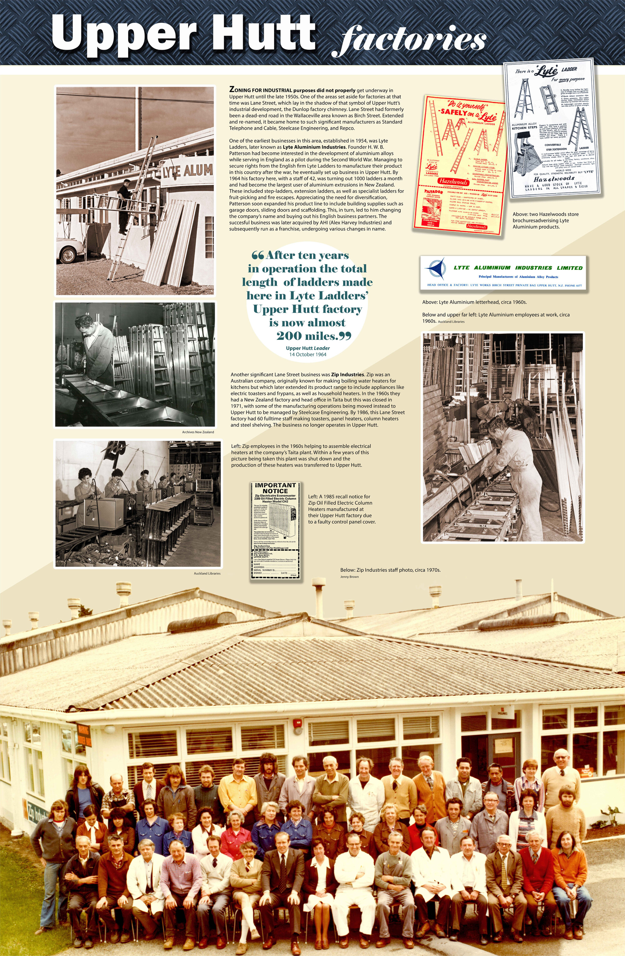 Upper Hutt: City of Industry Exhibition; Upper Hutt Factories Panel 2; 2024