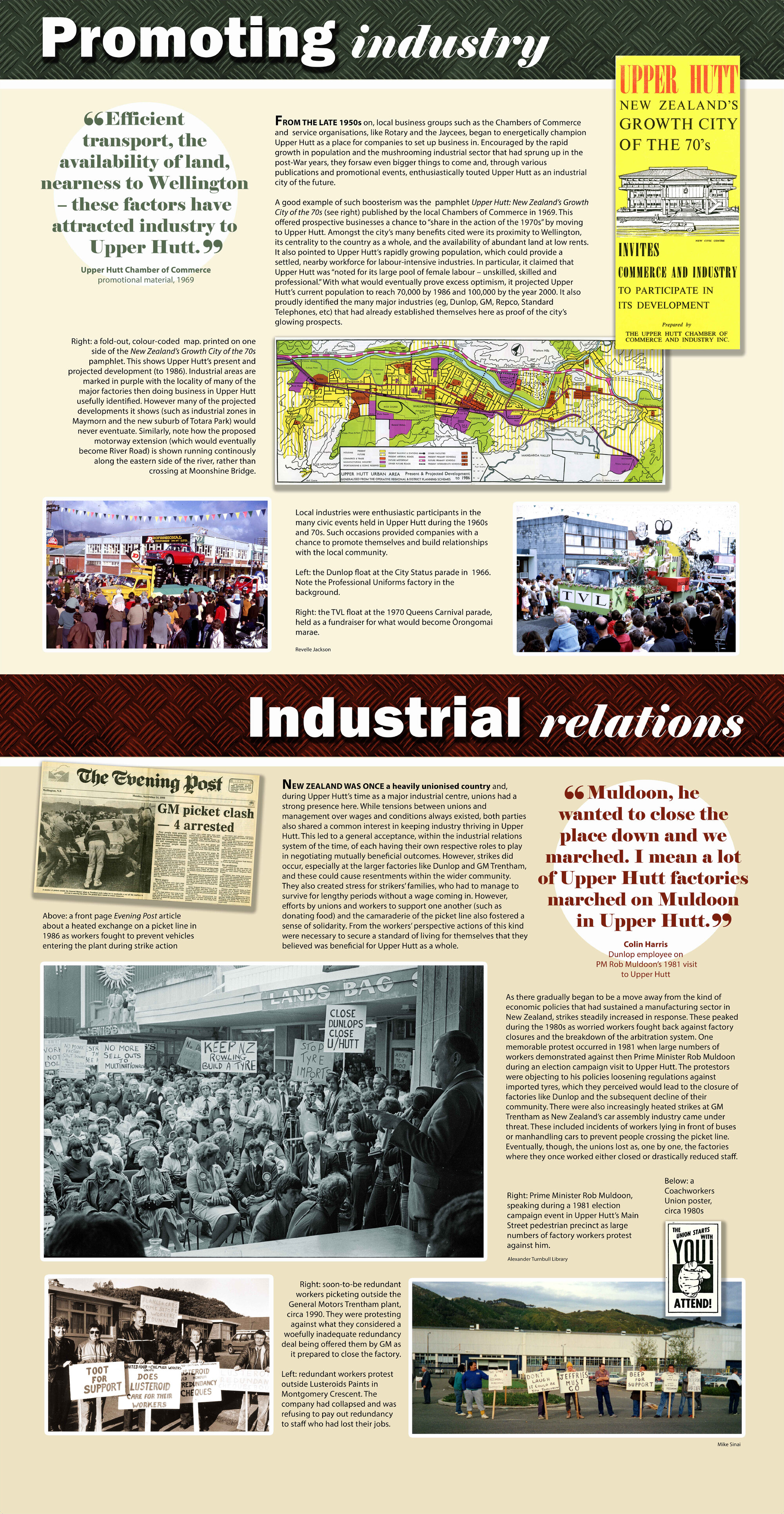Upper Hutt: City of Industry Exhibition; Promoting Industry and Unions Panel; 2024