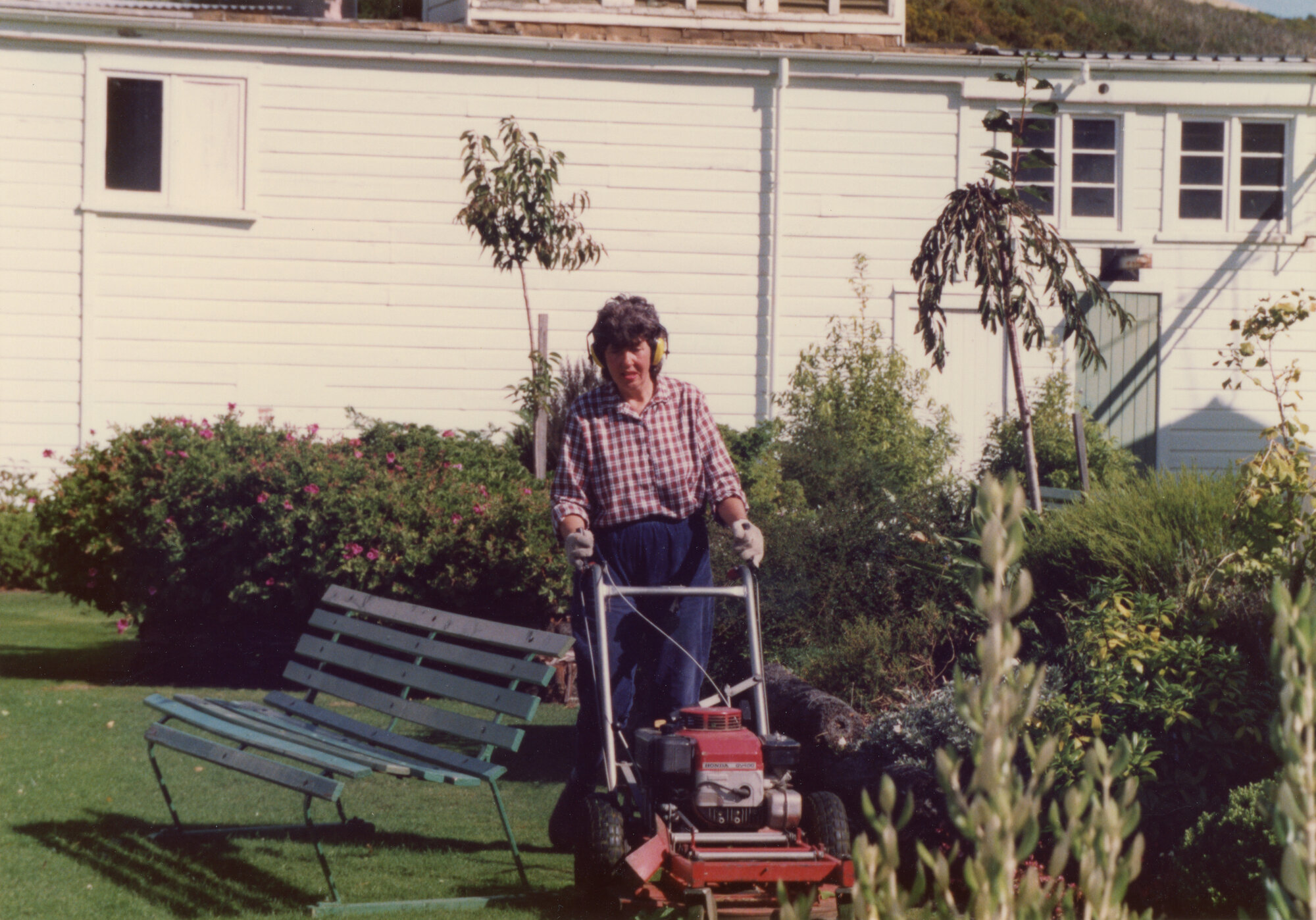 Silverstream Hospital; Gardener Mowing the Lawn; ca. 1989