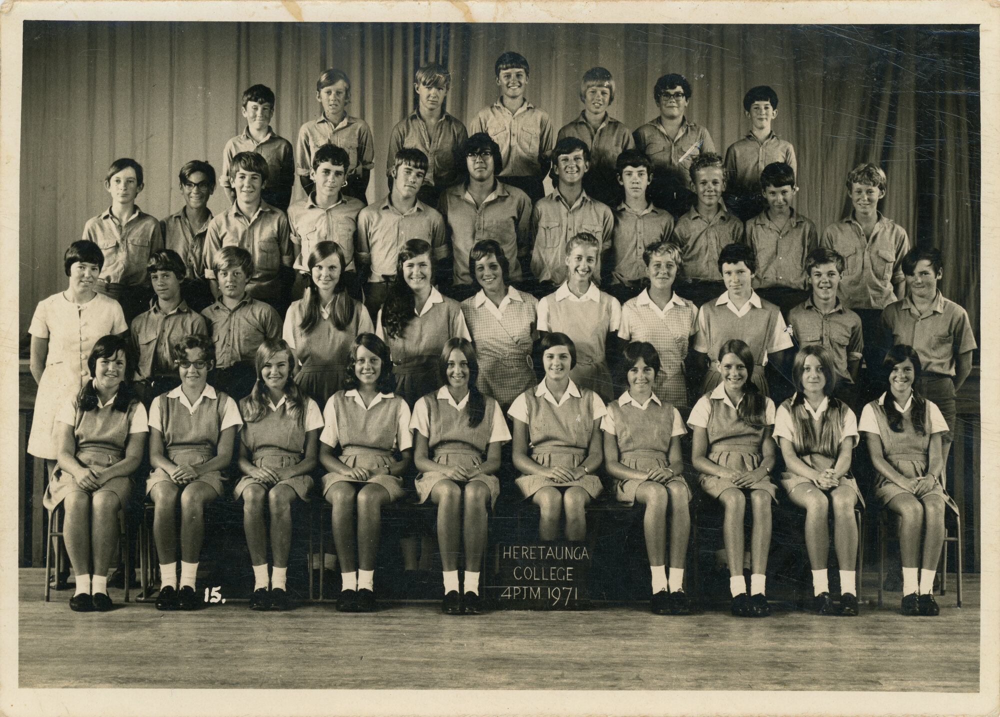 Heretaunga College; 4PJM Class Photo; 1971