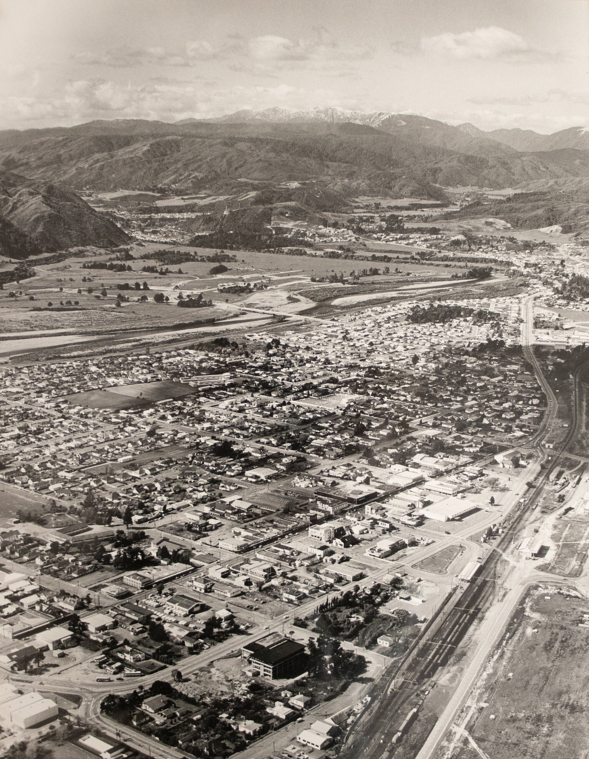 Aerial of Upper Hutt CBD; October 1969