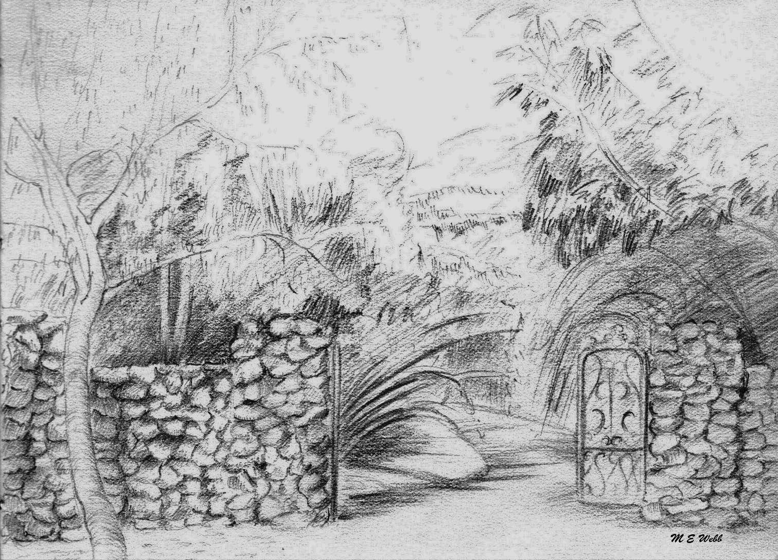 Marguerite Webb; Stone Wall Sketch; Date unknown