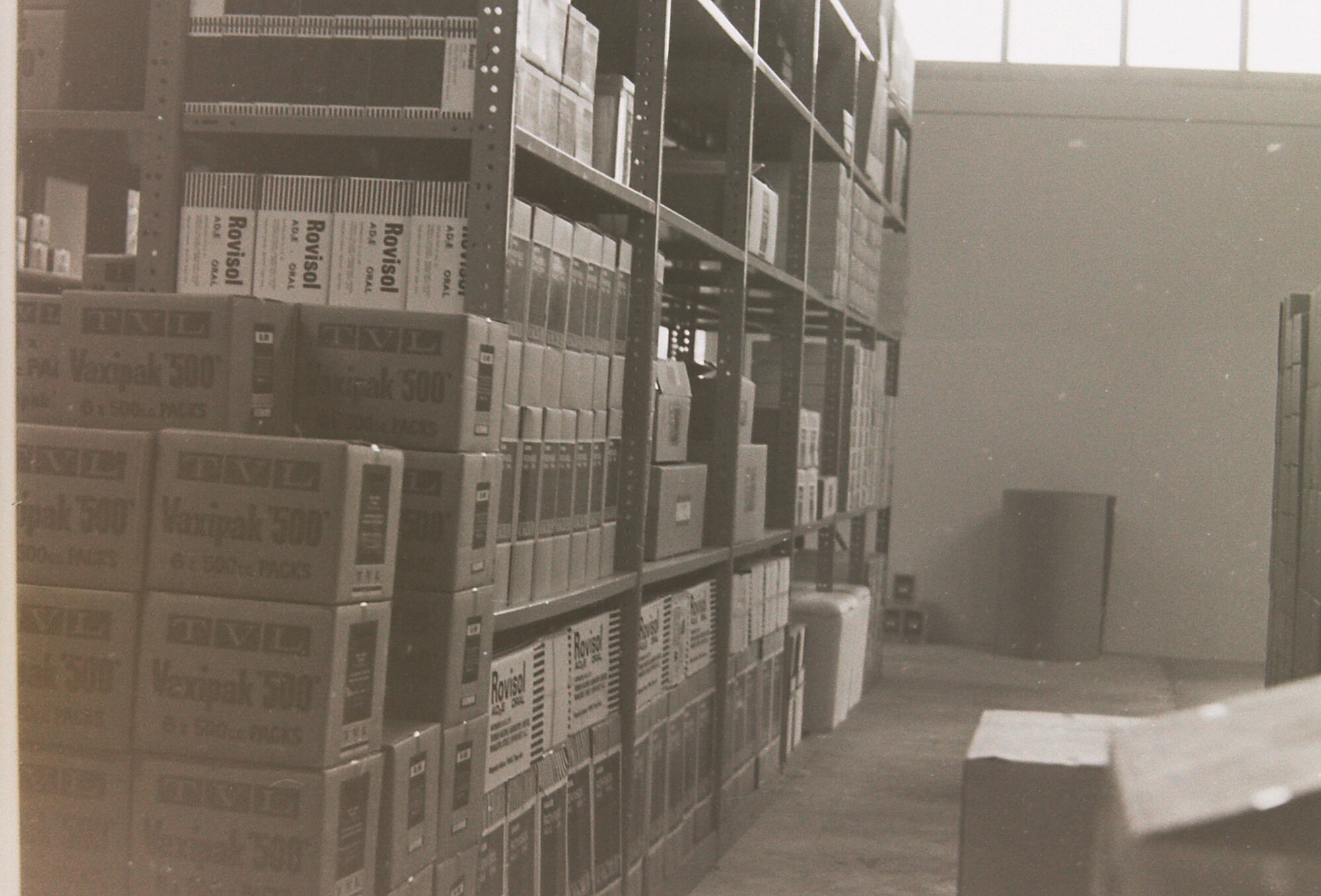 Tasman Vaccine Laboratory; Storage Room; ca. 1968