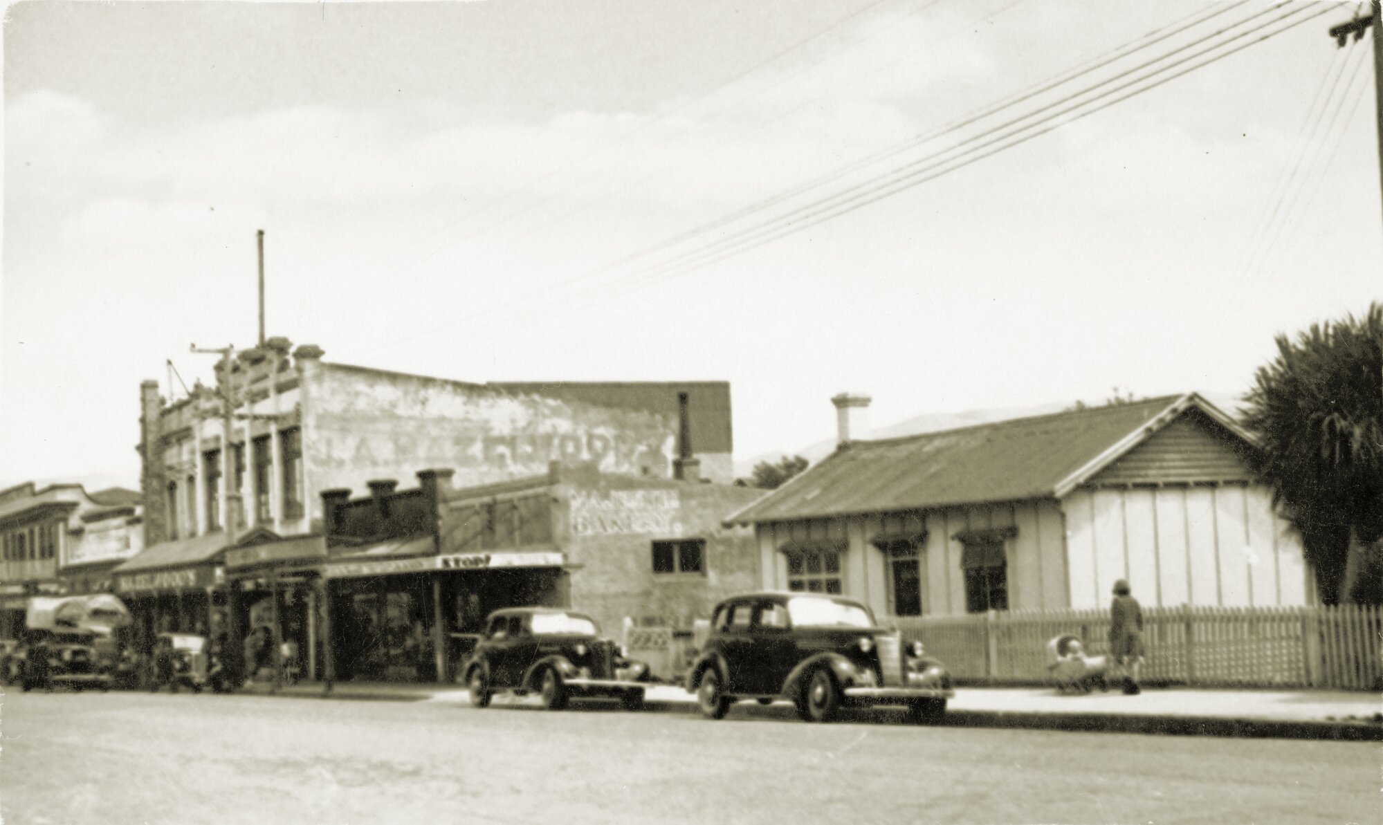 Main St; north side, looking west from Russell Street area.