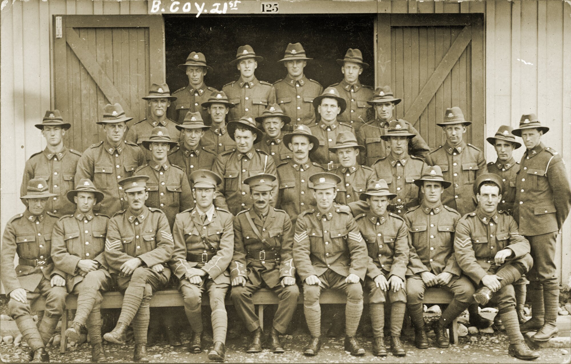 Trentham camp B Company 21st personnel.