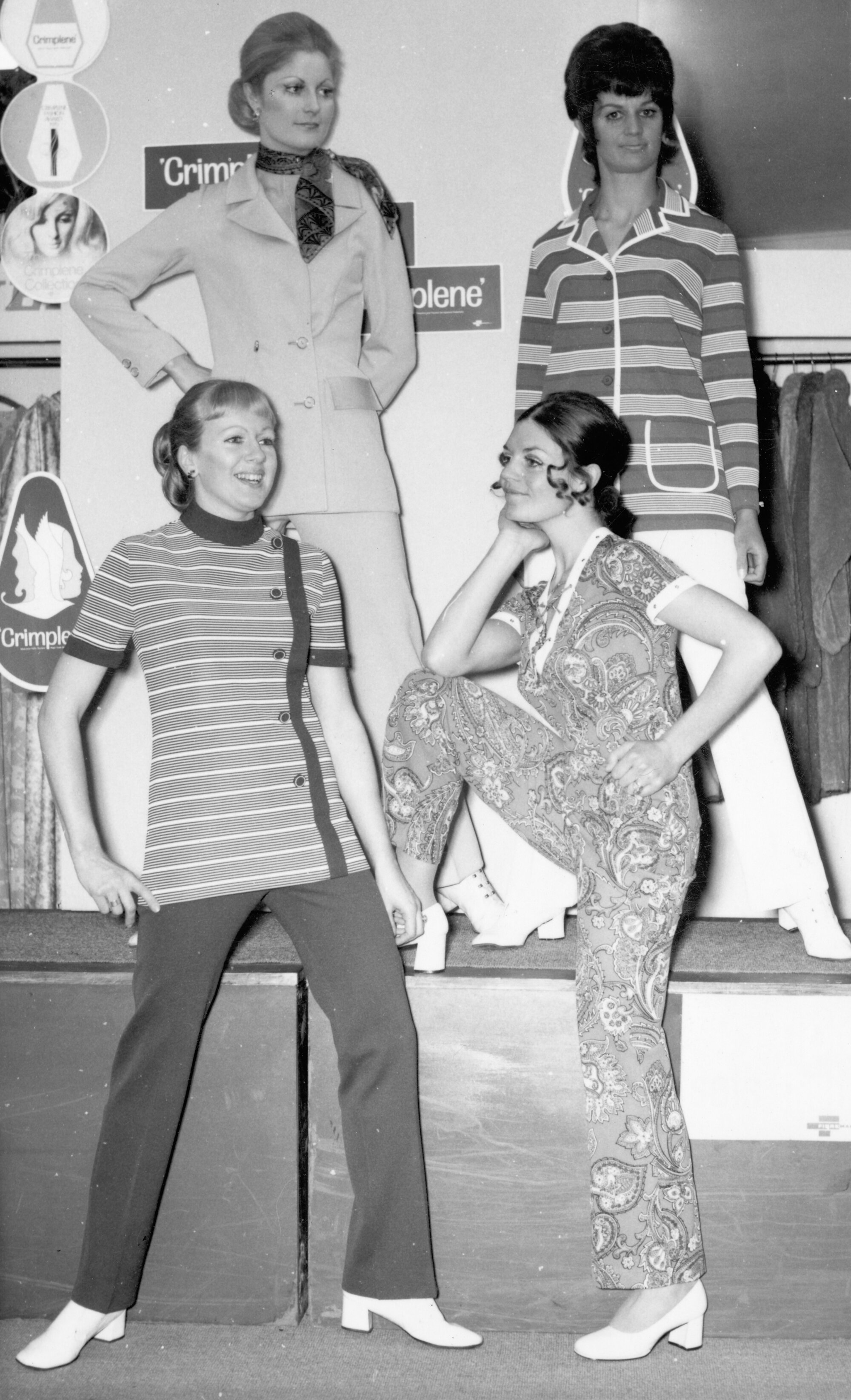 Hazelwoods fashion display; 'Crimplene'; leisure wear.