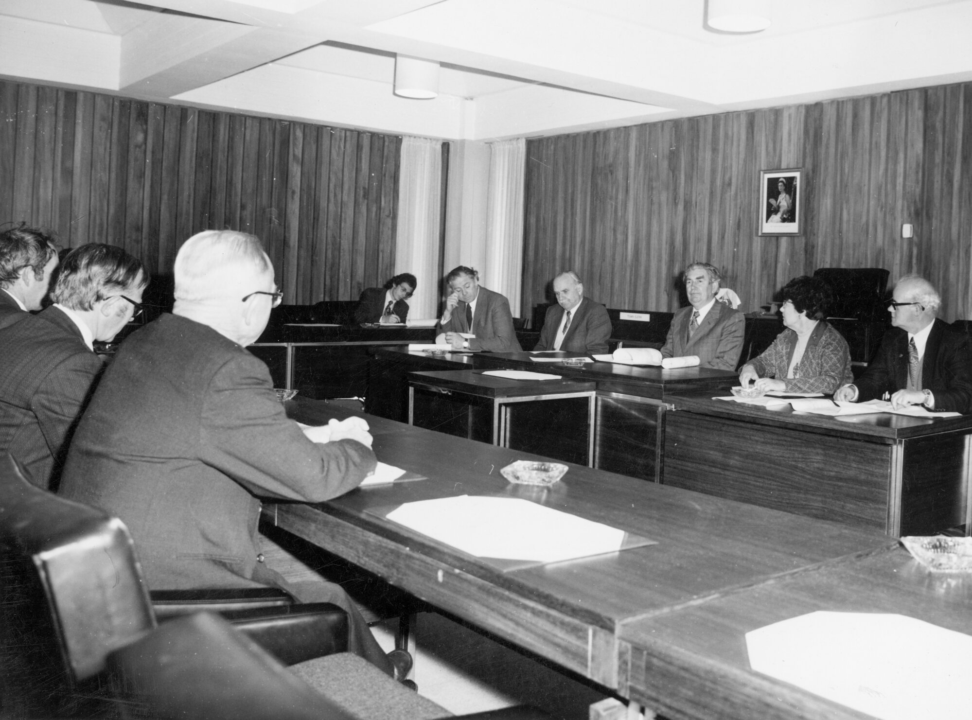 City Council meeting; Bob Christie in foreground.