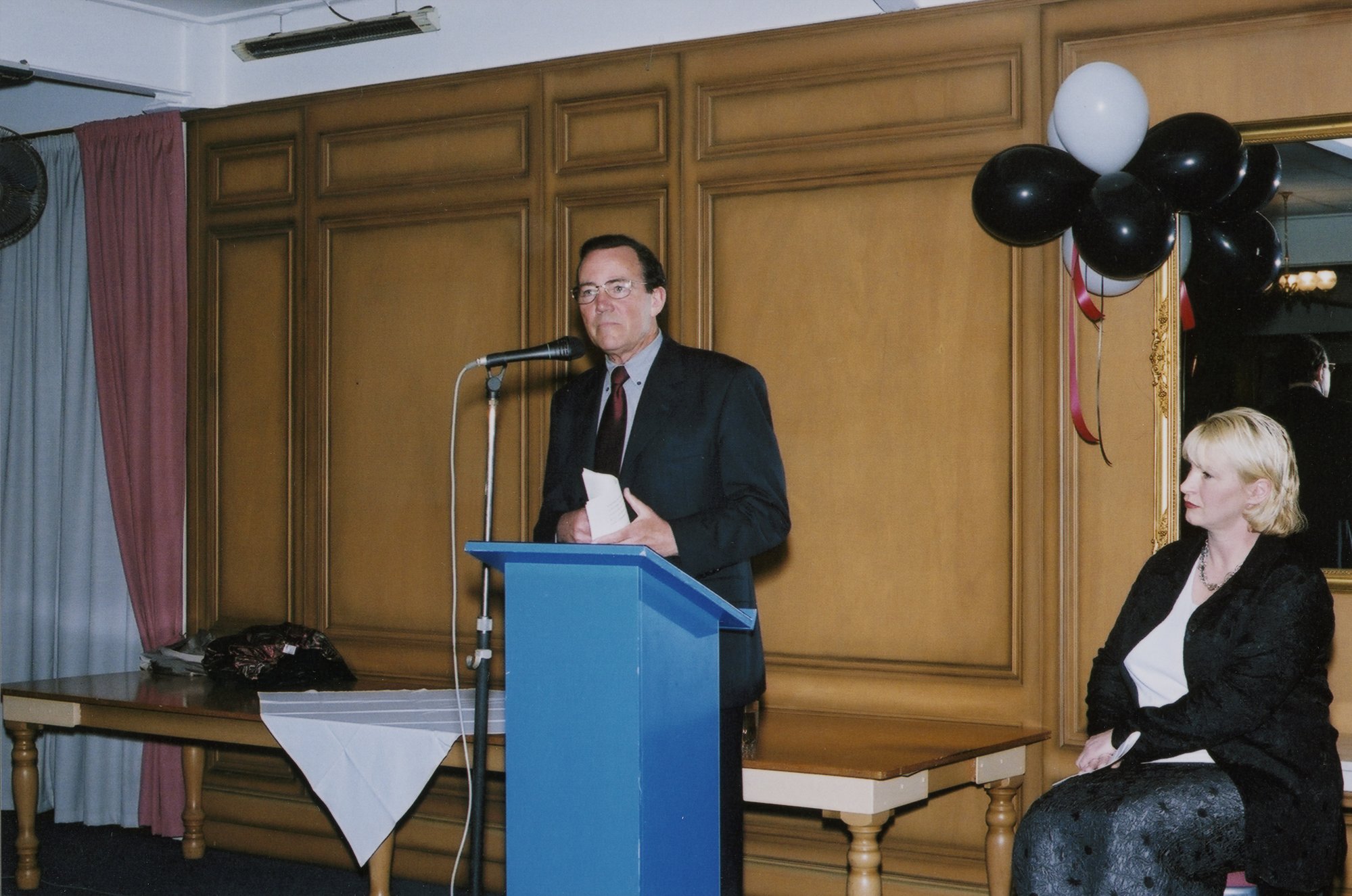 Rex Kirton's farewell, Wellington Racing Club; John Terris, Nicola Meek.