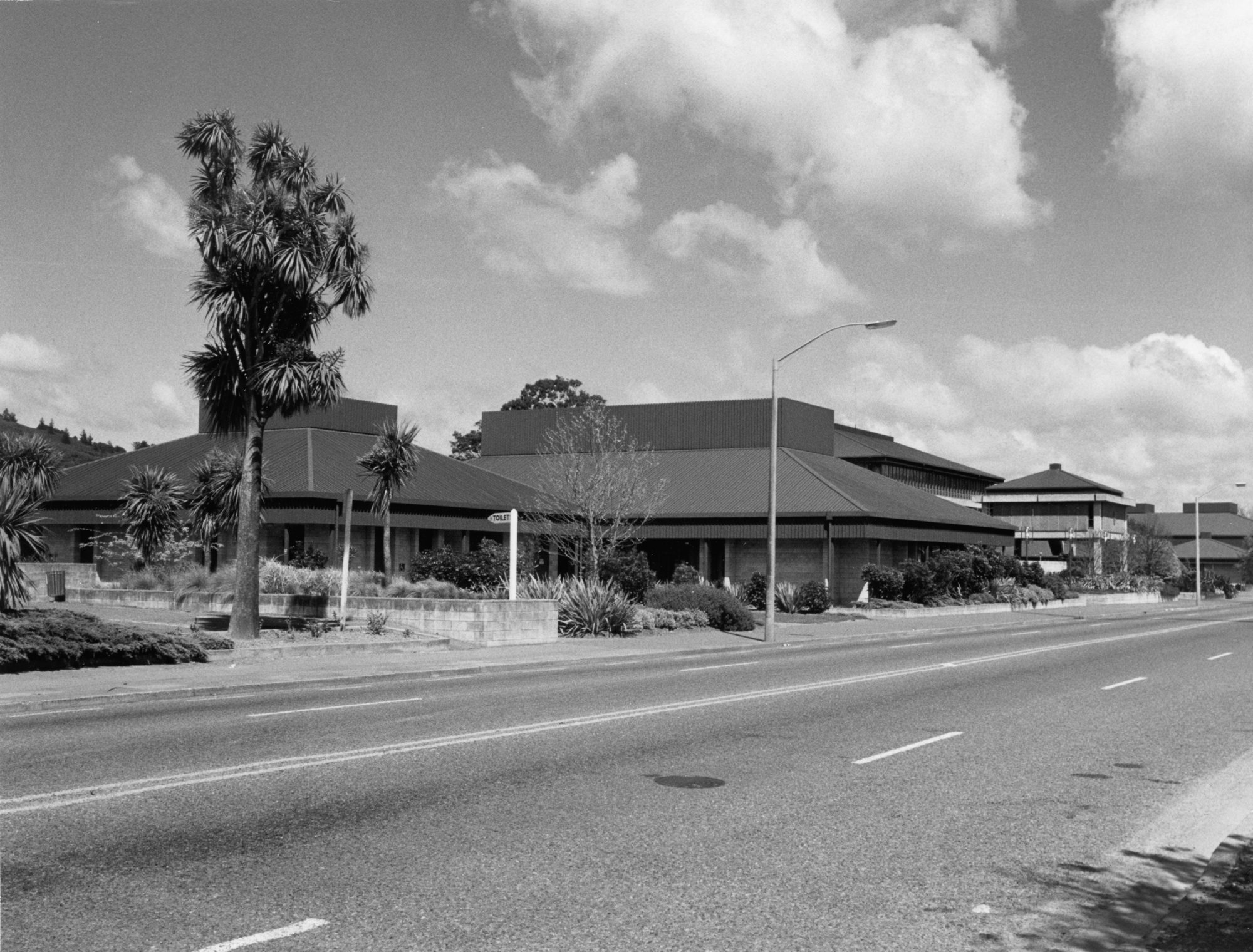 Civic buildings, Fergusson Drive, looking south-west.