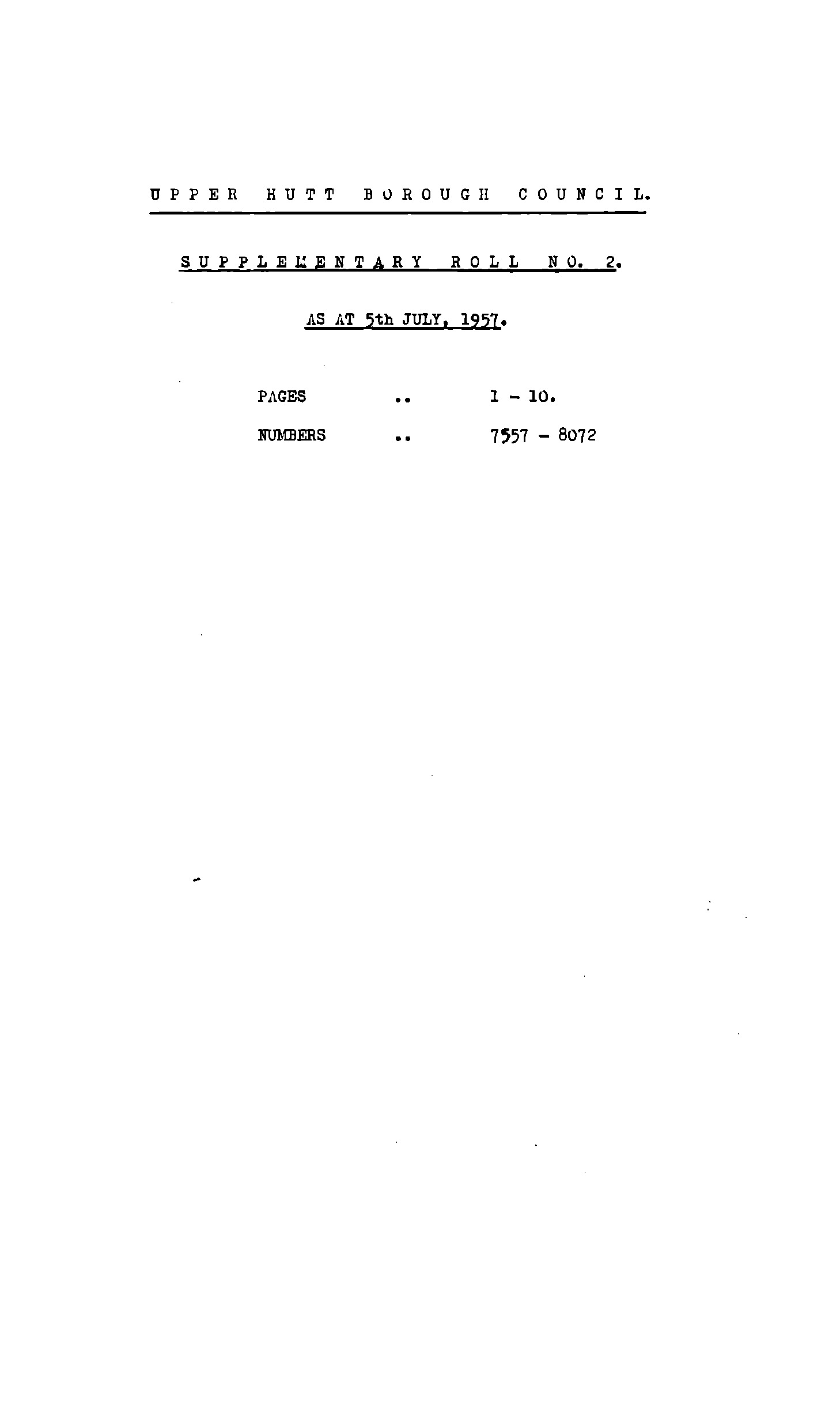 1957 Upper Hutt Borough Council Supplementary Roll No.2 [65]