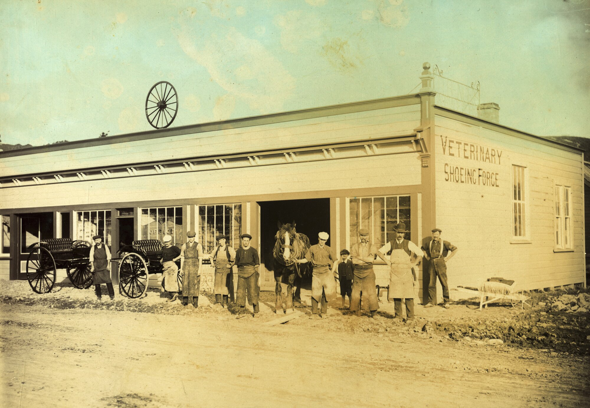 Main Street; J D Benge's blacksmith's shop, west of Wakefield Street.