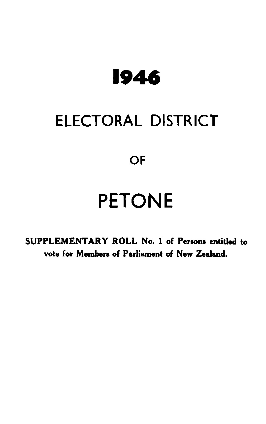 1946 Electoral District of Petone Supplementary Roll [65]