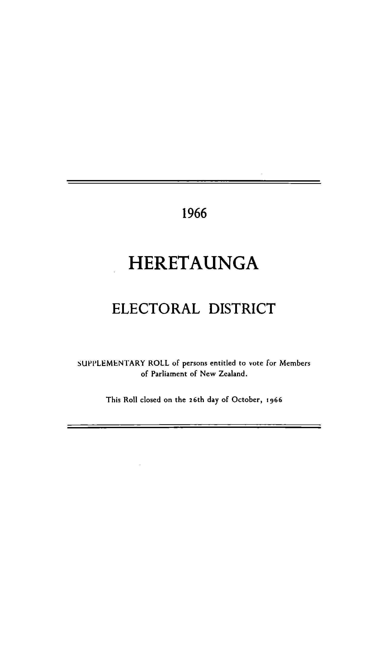 1966 Heretaunga Electoral District Supplementary Roll [65]