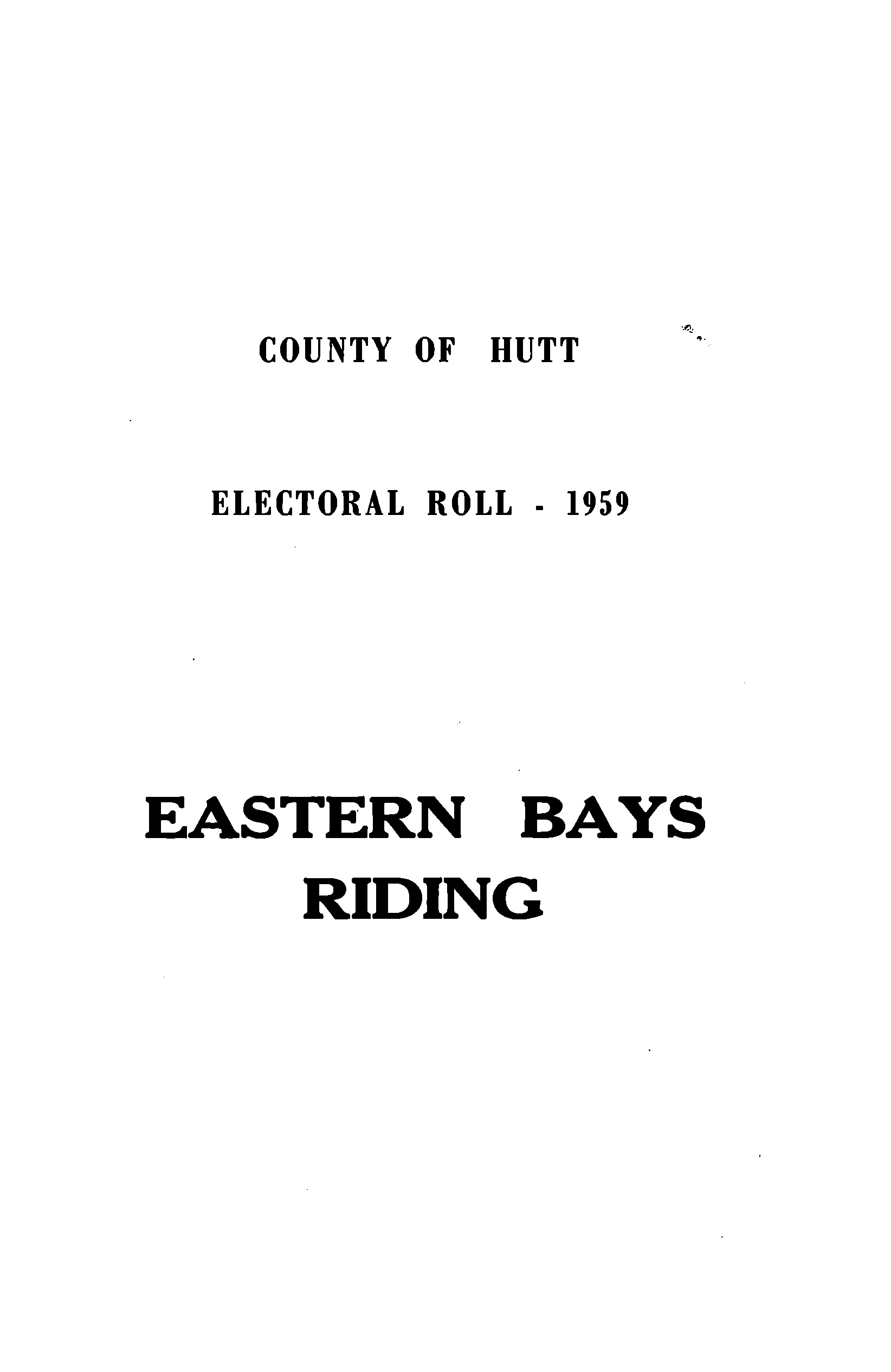 1959 County of Hutt Electoral Roll Eastern Bays Riding [29]