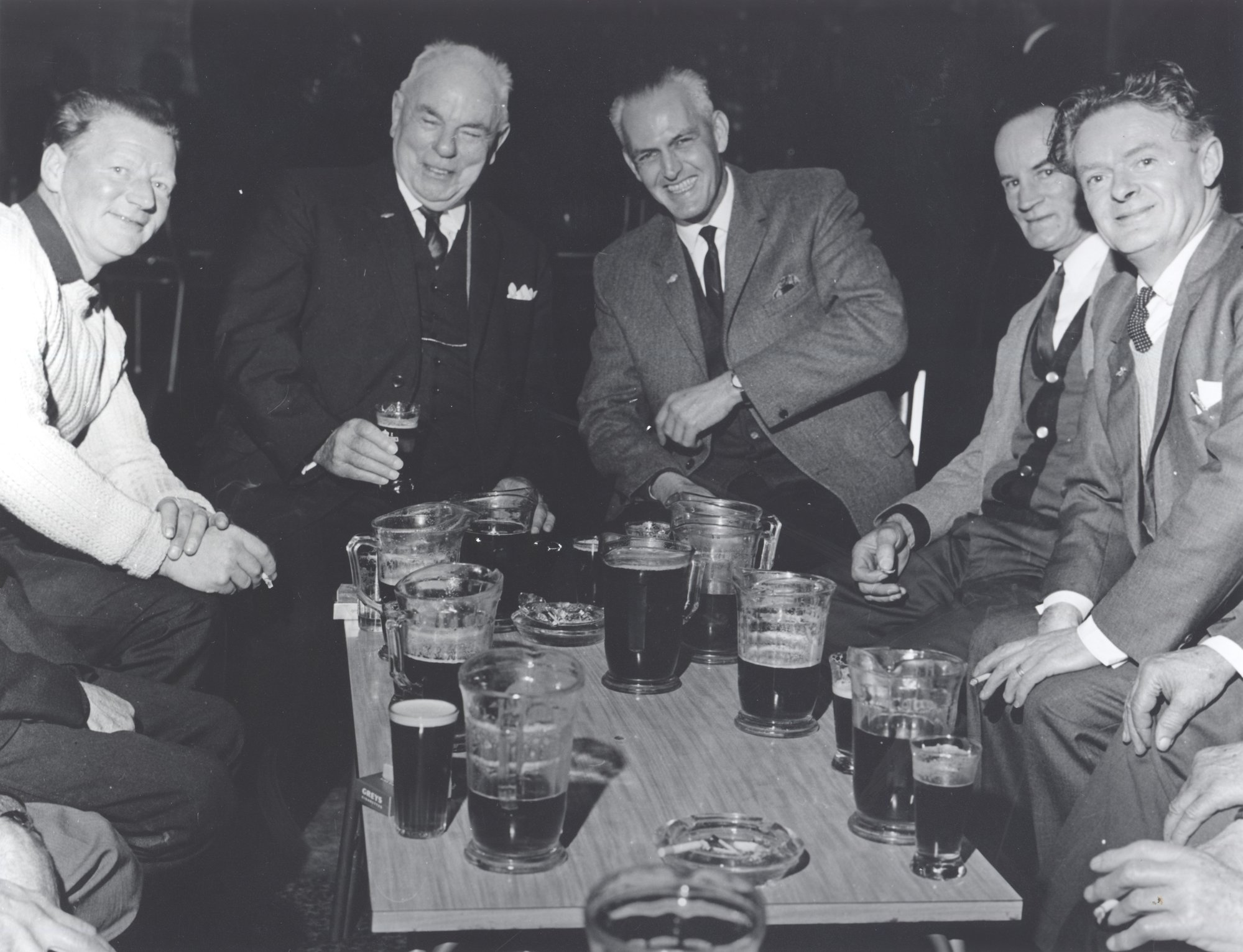 RSA opening, stage 1; Eddie Martin, Percy Kinsman, Jack Allan, Noel McCready or Reardon, and Wally Callaby.