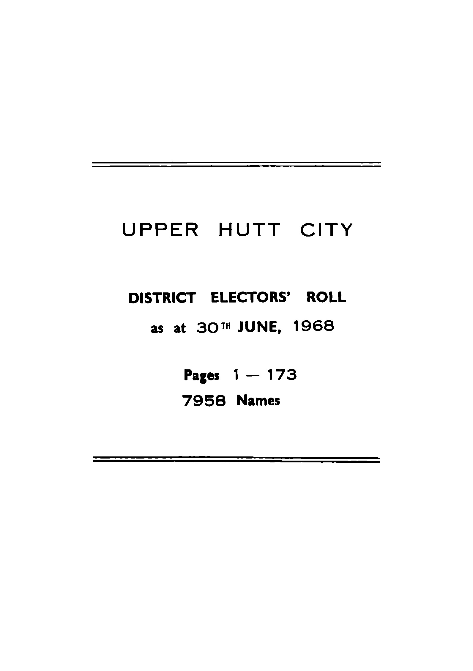 1968 Upper Hutt City District Electors' Roll [65]
