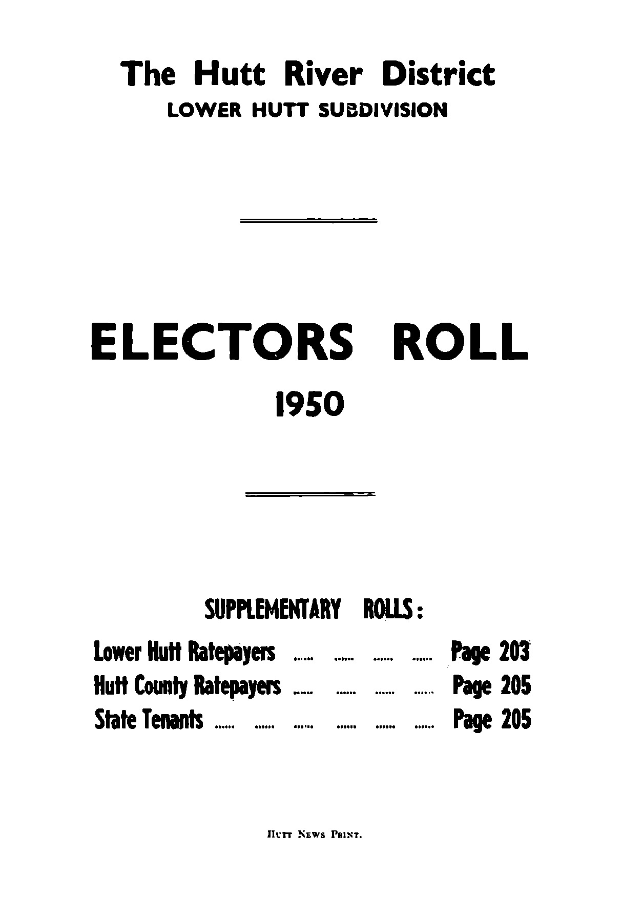 1950 The Hutt River District Lower Hutt Subdivision Electors' Roll [65]