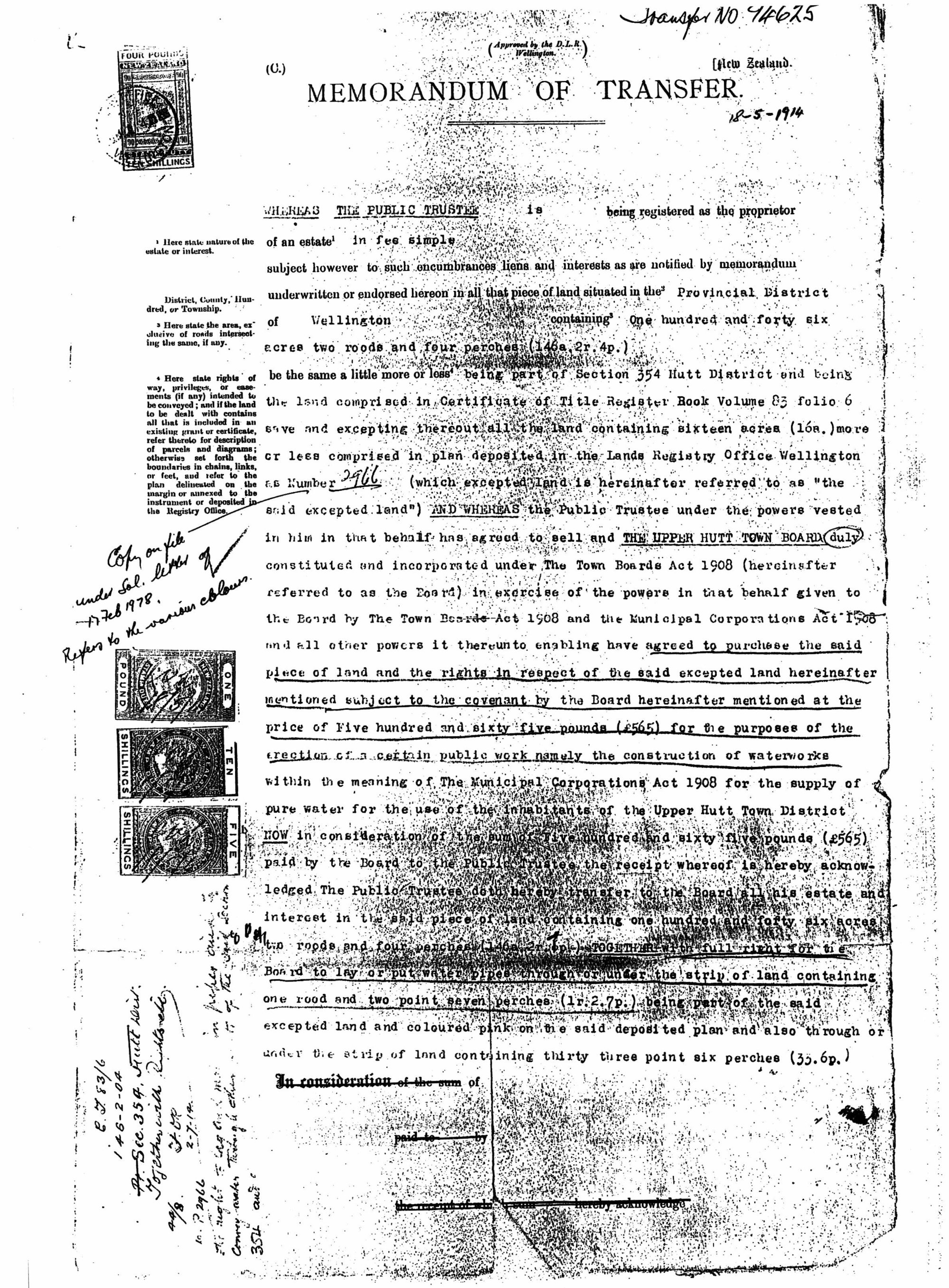 Memorandum of Transfer 