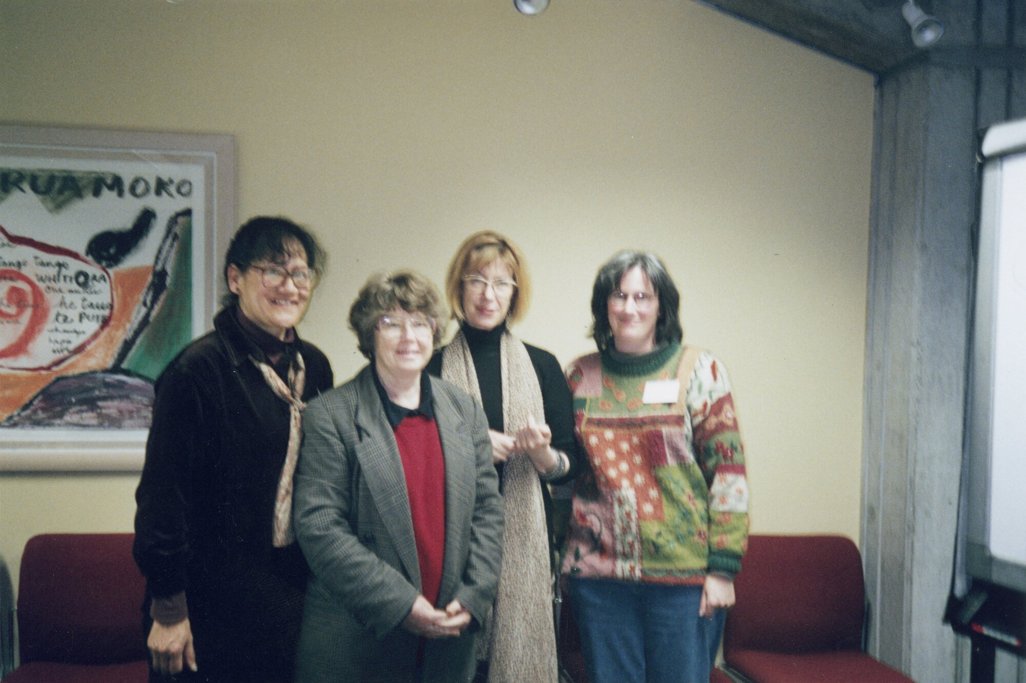 Oral history training, National Library; Meri Ahpene, Yvonne Airey, Judith Fyfe, Nicola Frean.
