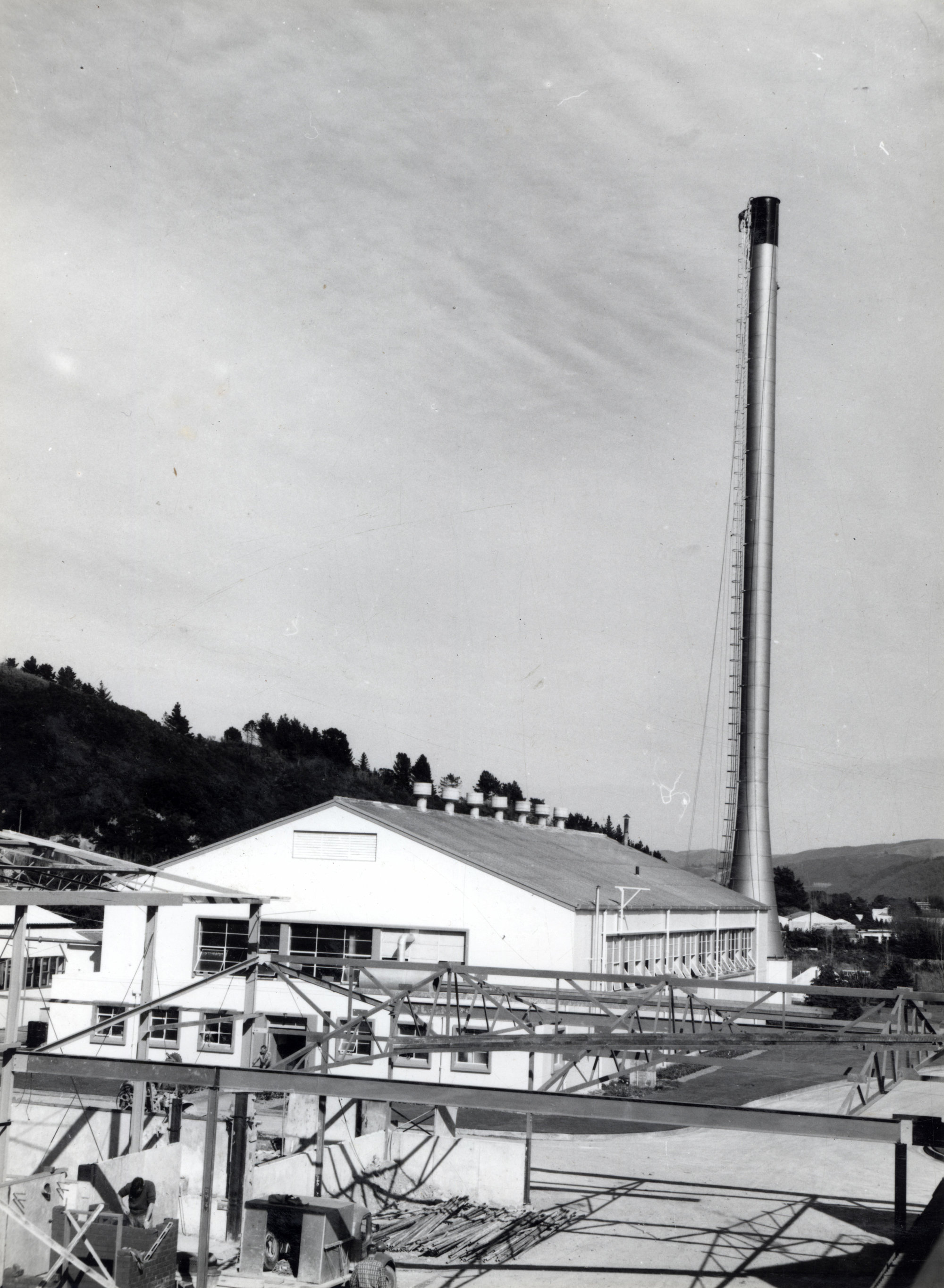 Dunlop factory building construction; finished-goods store and boilerhouse