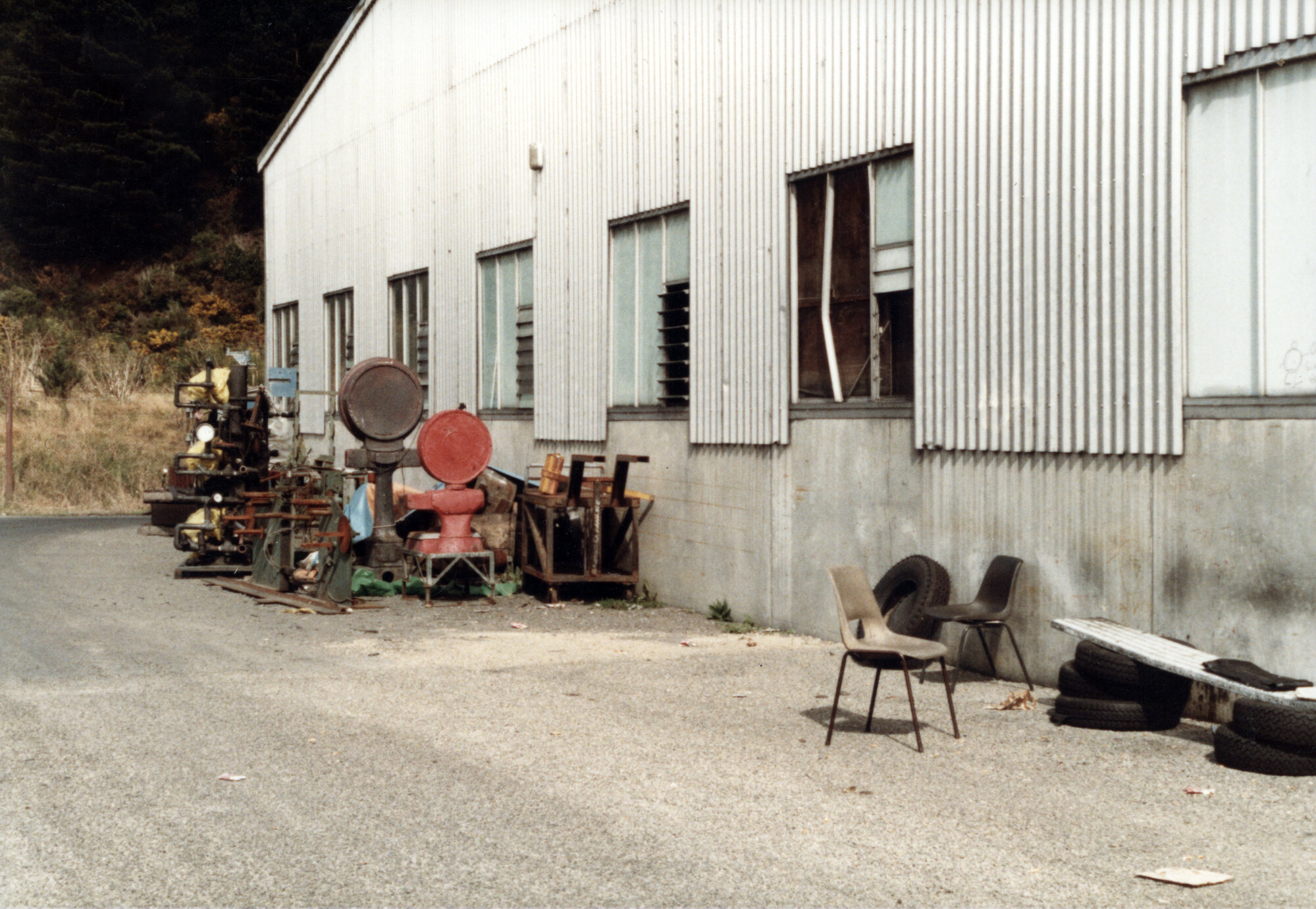 Dunlop factory; rubbish by east wall of radial-production extension